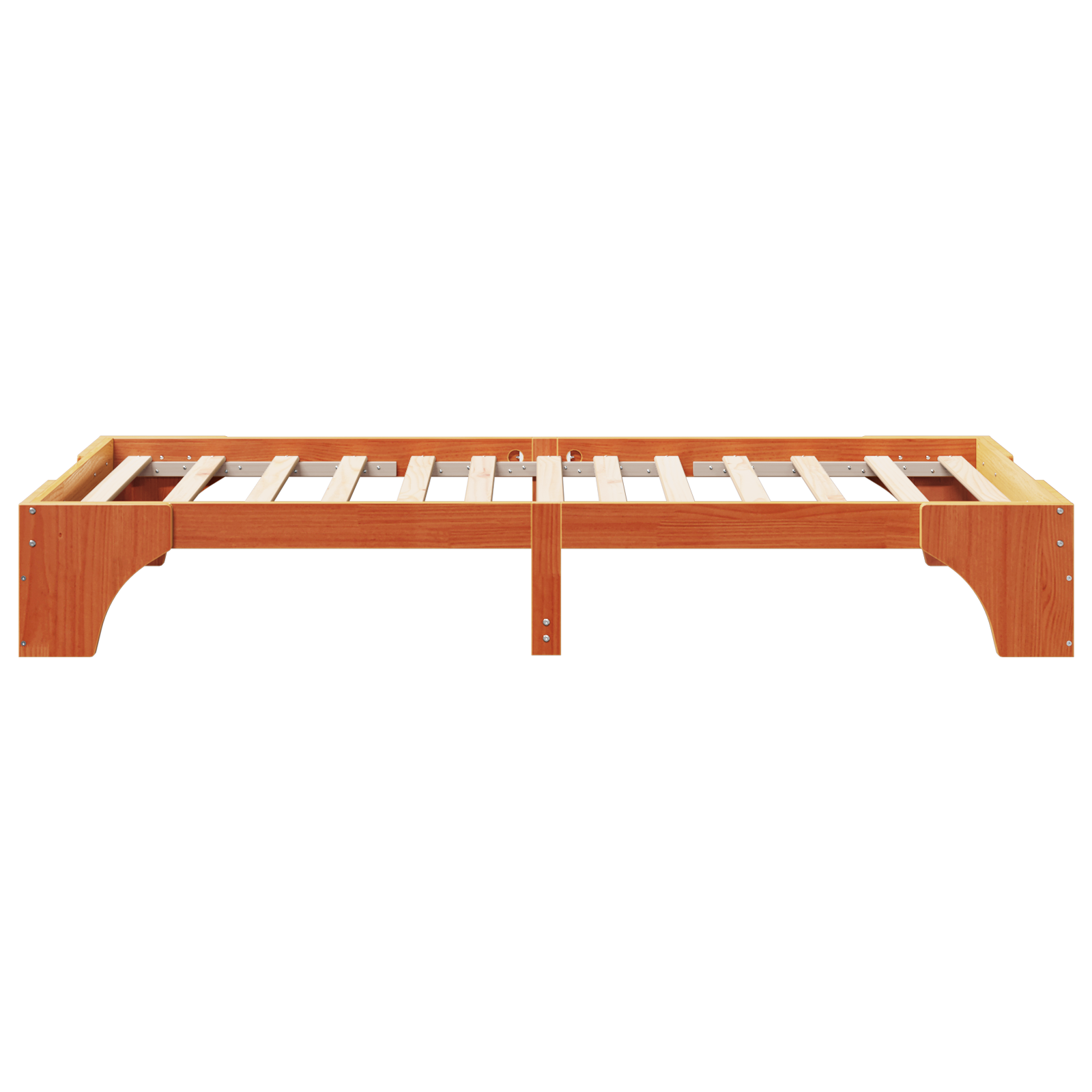 Bed Frame Wax brown Solid pine wood 100 x 200 cm Durable - Image 7