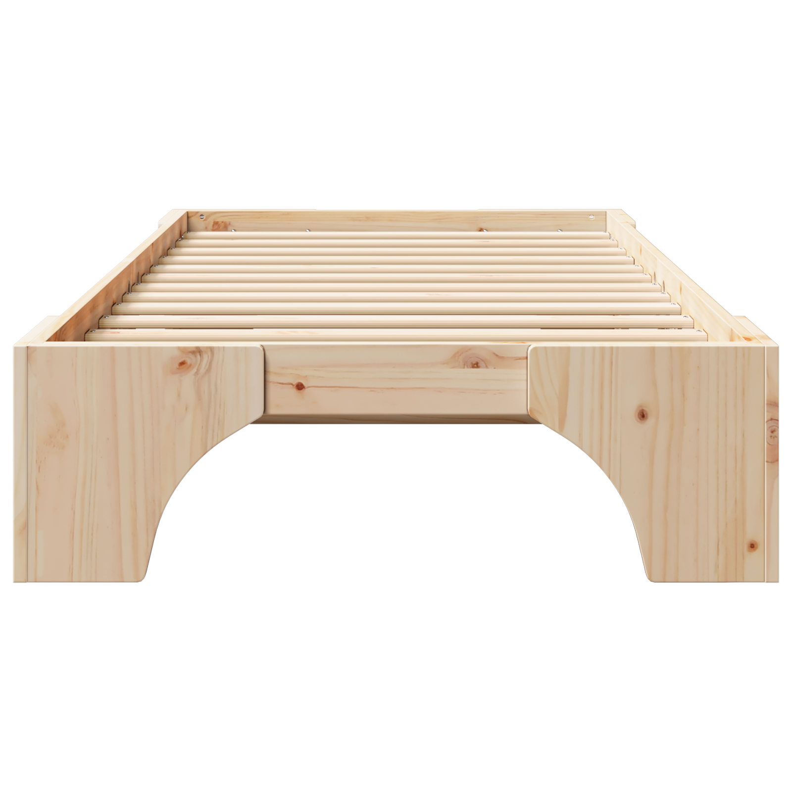 Bed Frame Natural Wood Solid Pine wood Single Durable - Image 6