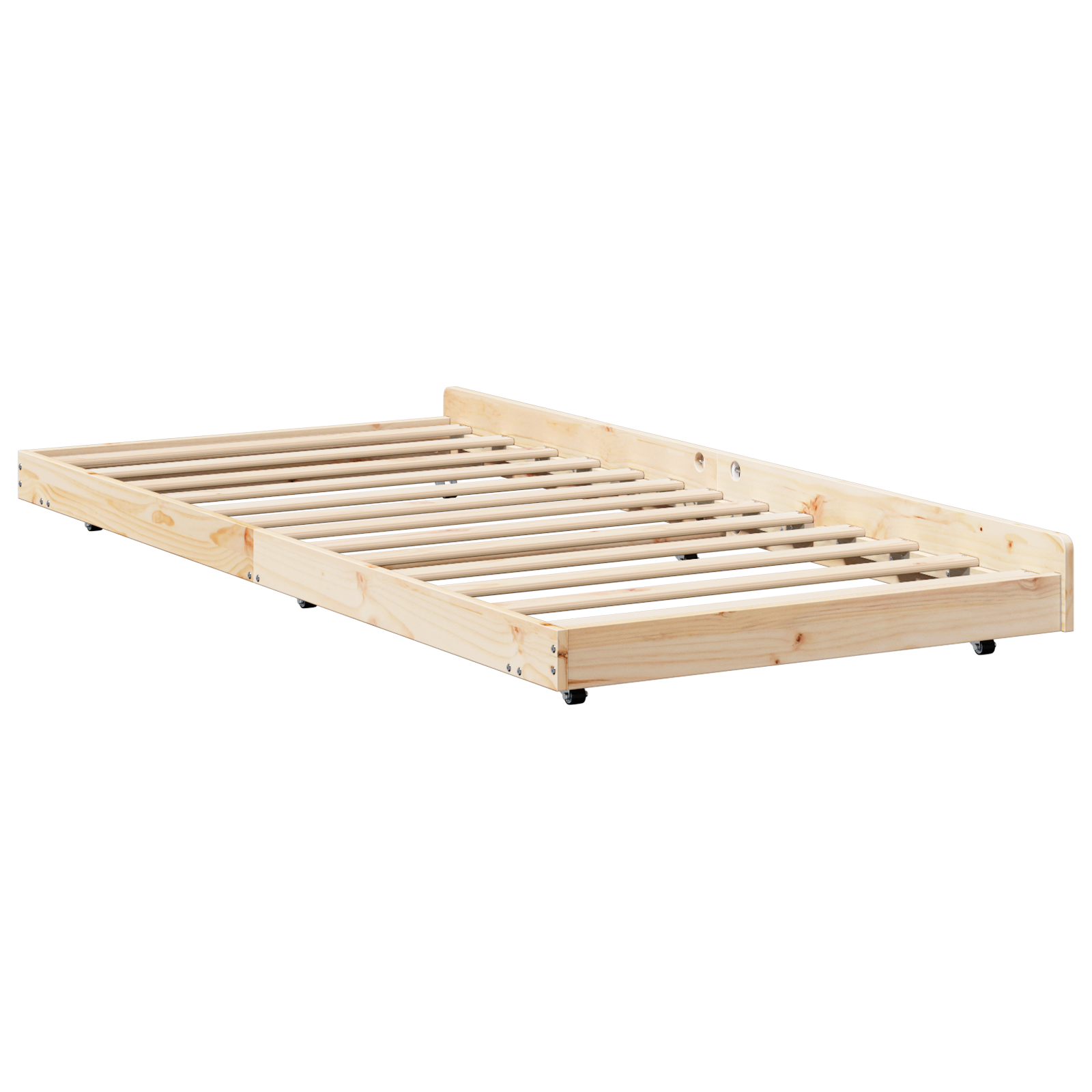 Bed Frame Natural Solid Pine Wood 90 x 200 cm Portable - Image 8