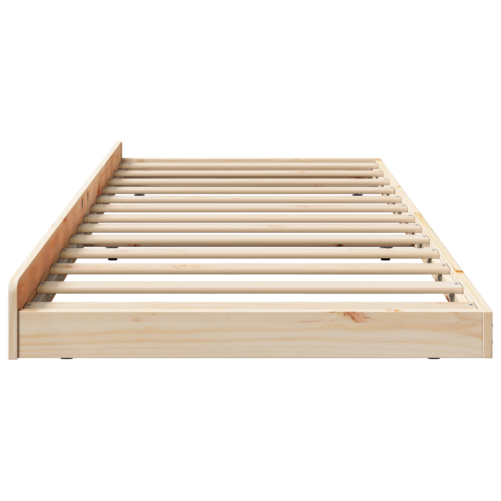 Bed Frame Natural Solid Pine Wood 90 x 200 cm Portable - Image 6