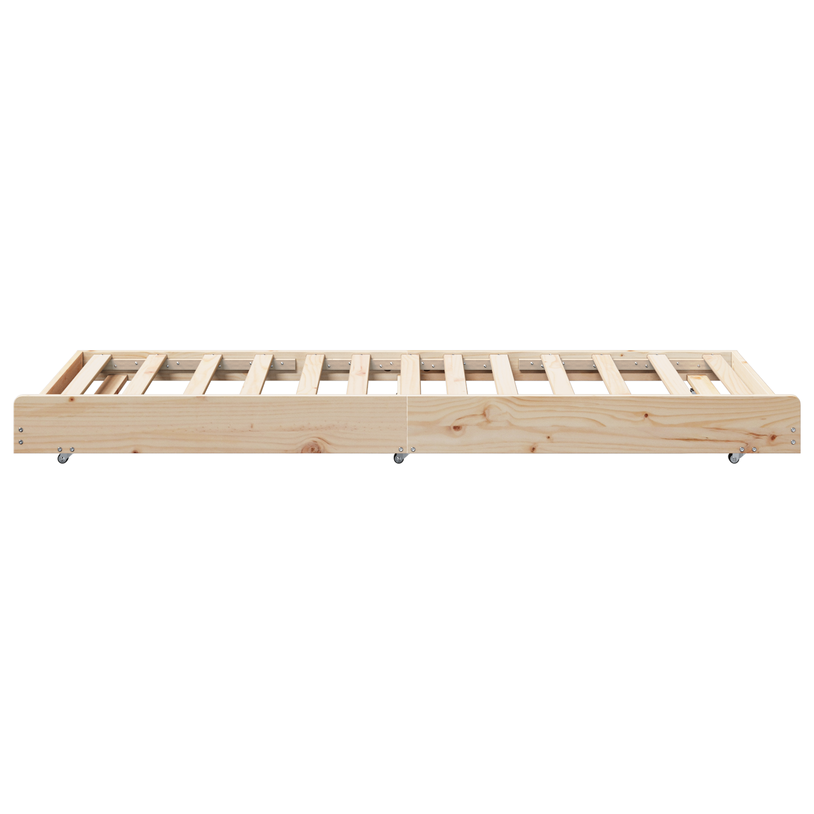 Bed Frame Natural Solid Pine Wood 90 x 200 cm Portable - Image 7