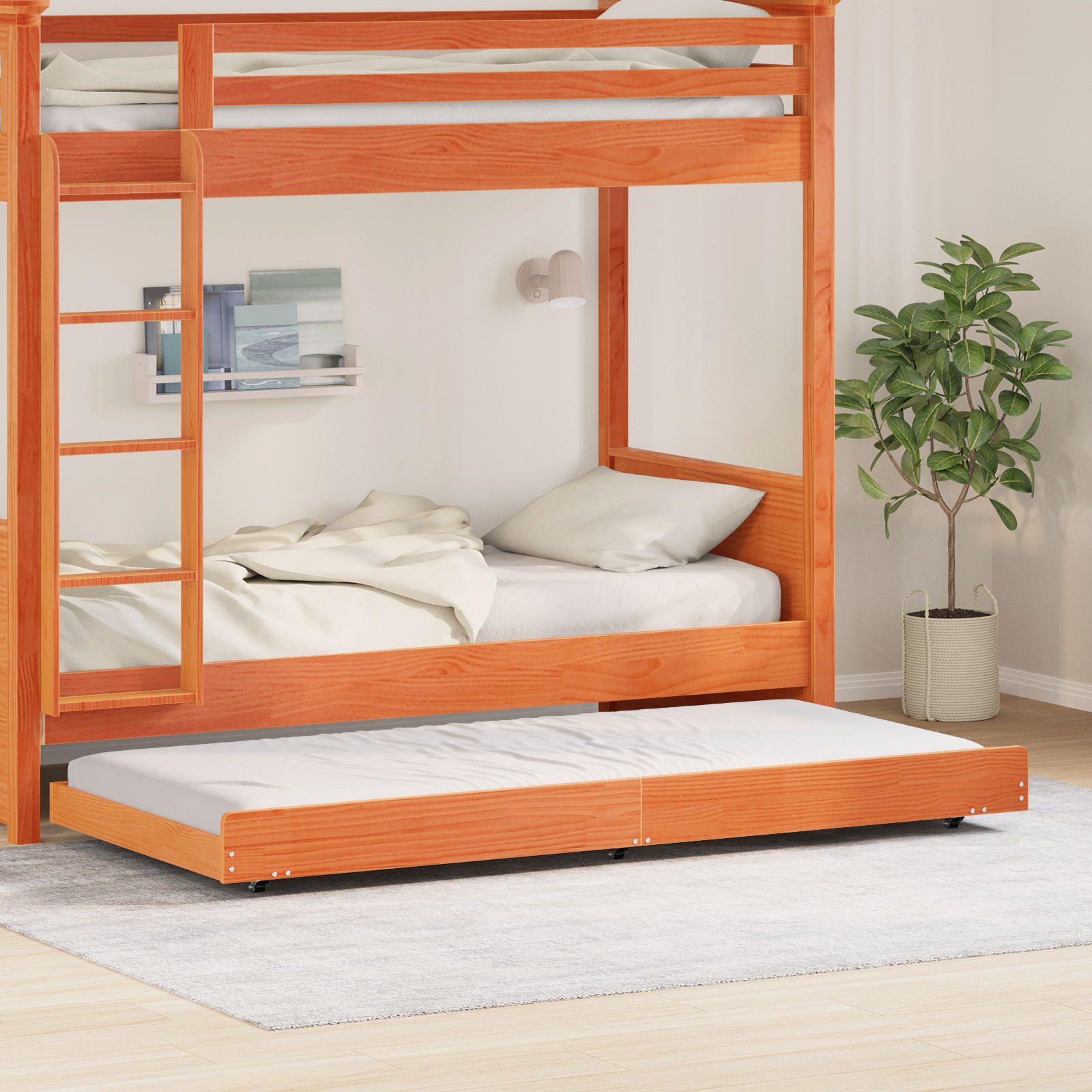Bedframe Waxbruin Massief grenenhout 90 x 200 cm Duurzaam