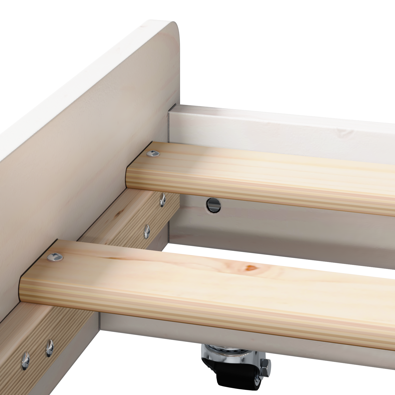 Bed Frame White Pine wood 90 x 190 cm Simple - Image 9