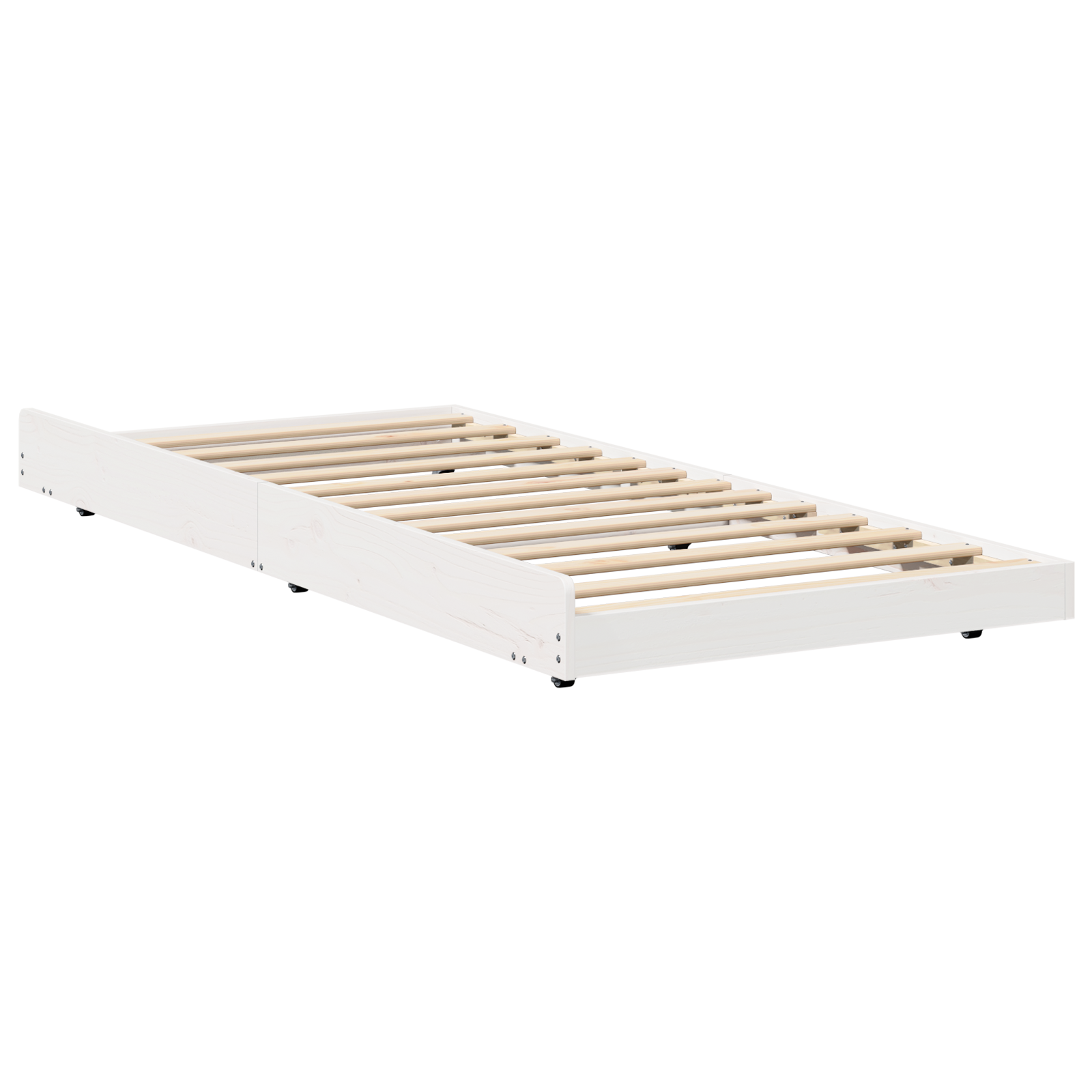 Bed Frame White Pine wood 90 x 190 cm Simple - Image 3