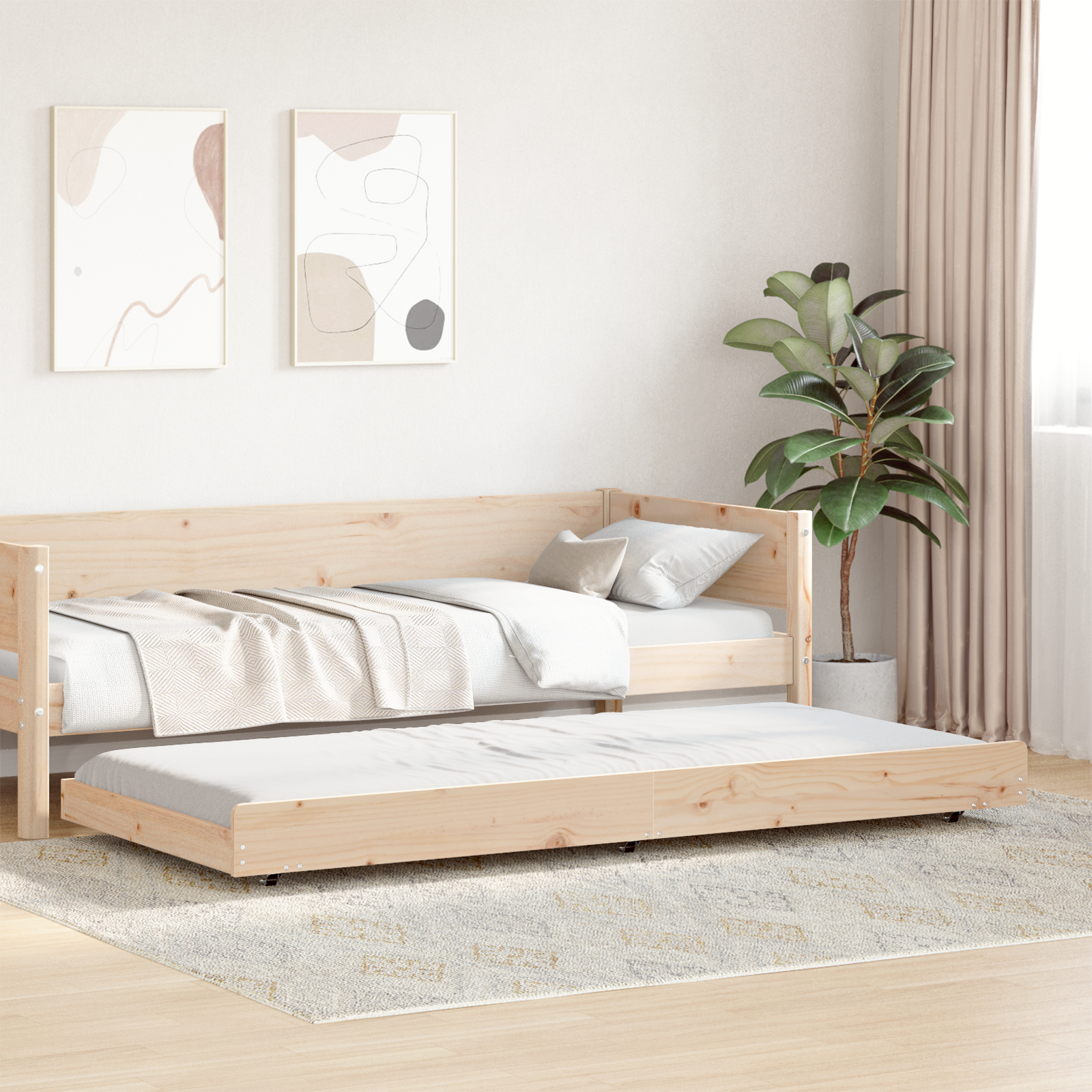 Bedframe Naturel 75 x 190 cm Massief grenenhout image 5