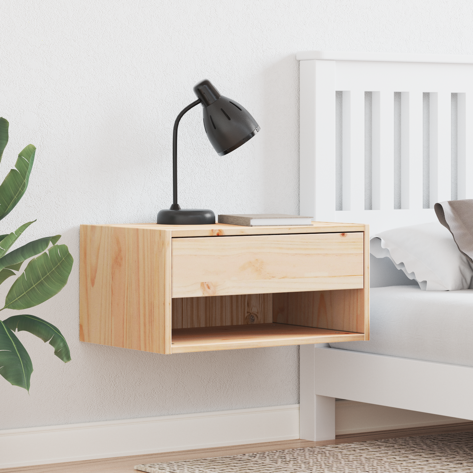 vidaXL Noptieră cu sertar Maro 50 x 32.5 x 24 cm Lemn masiv de pin