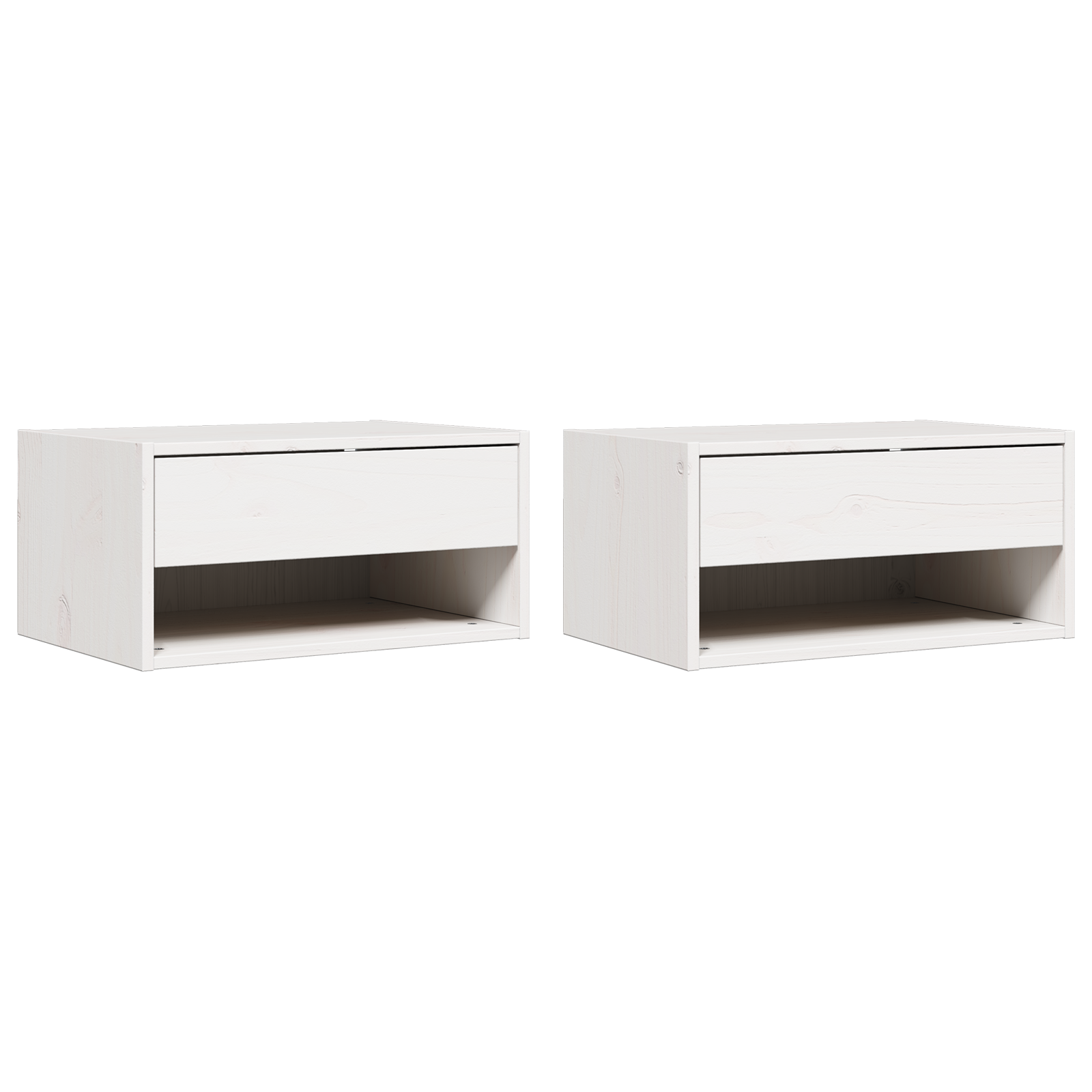Nachtkastje 2 pcs Wit 50 x 32,5 x 24 cm Massief grenenhout image 2