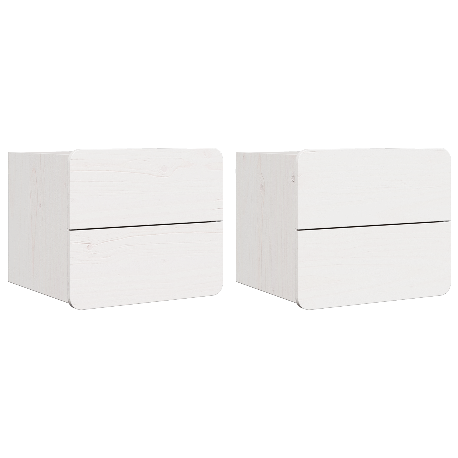 Nachtkastje 2 pcs Wit 39 x 34 x 33 cm Massief grenenhout image 2