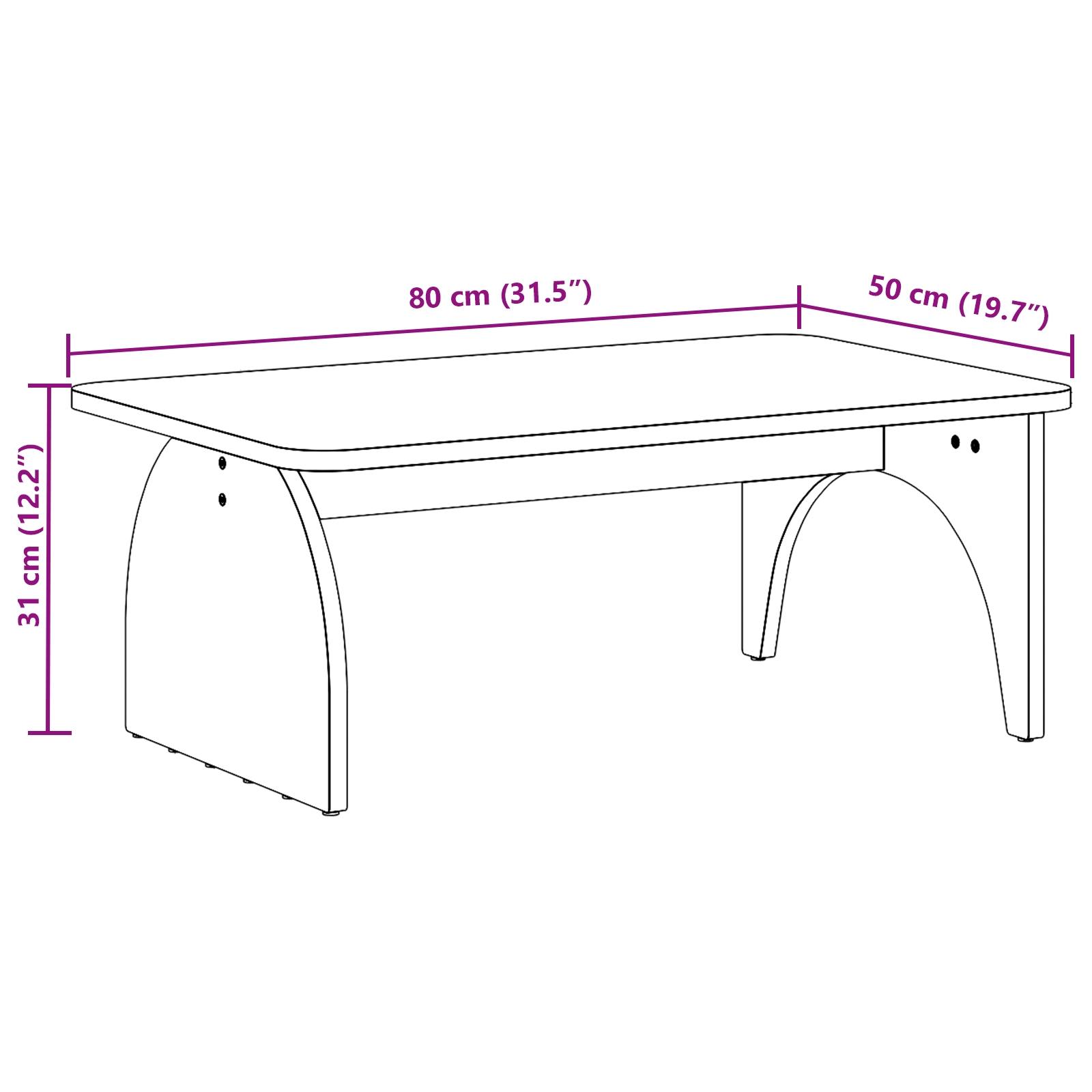Salontafel Wasbruin 80 x 50 x 31 cm Massief grenenhout