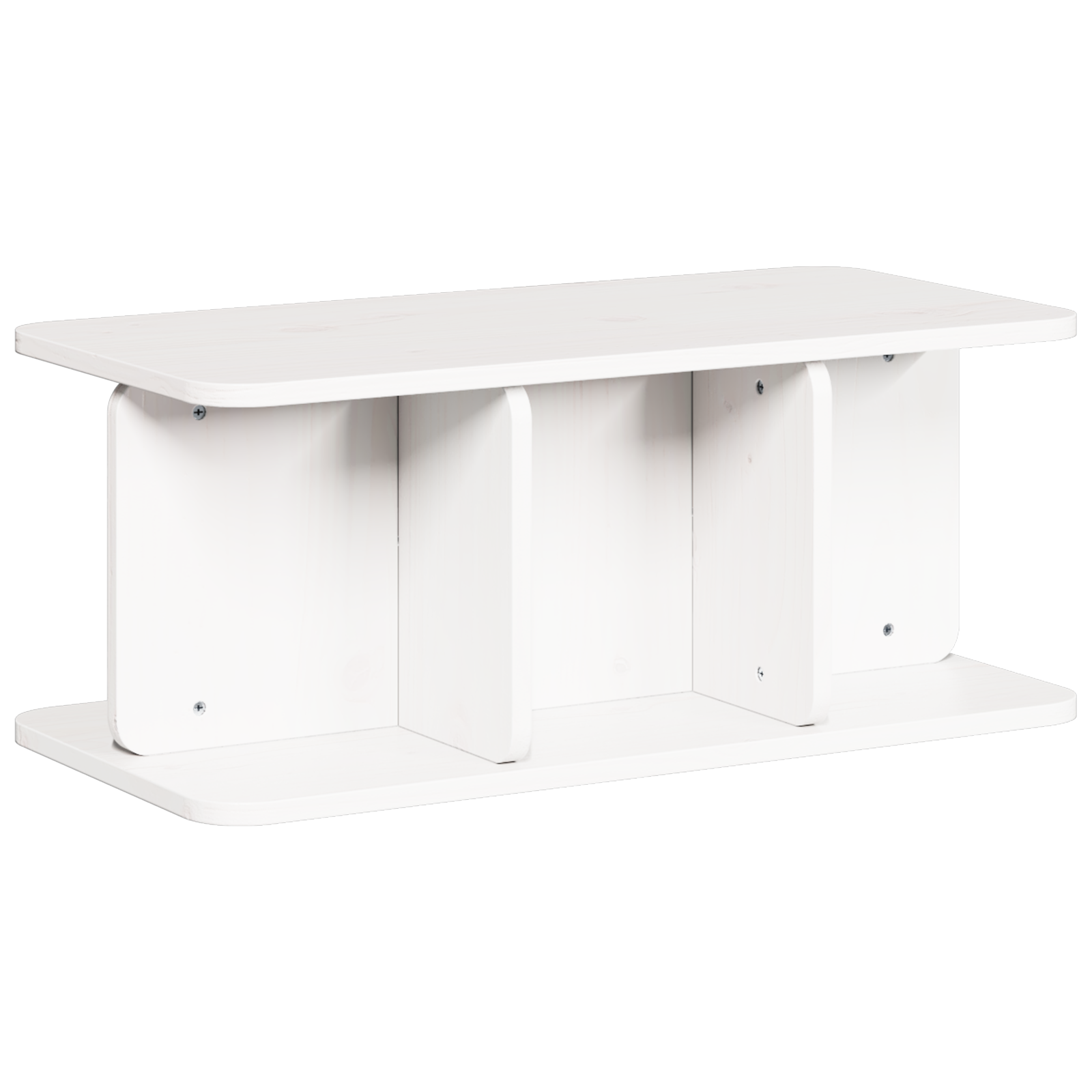 Salontafel Wit 80 x 39,5 x 33,5 cm Massief grenenhout image 2
