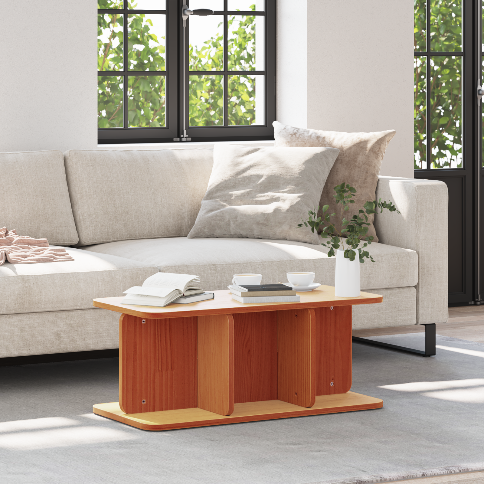 Salontafel Wasbruin 80 x 39.5 x 33.5 cm Massief grenenhout