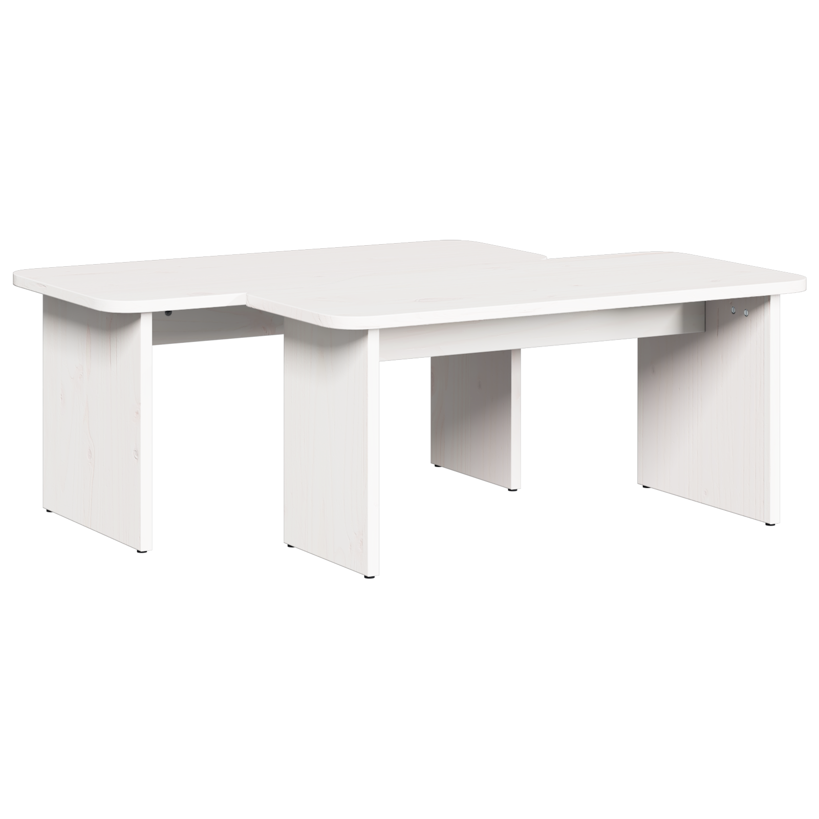 Salontafel 2 pcs Wit Massief grenenhout image 5