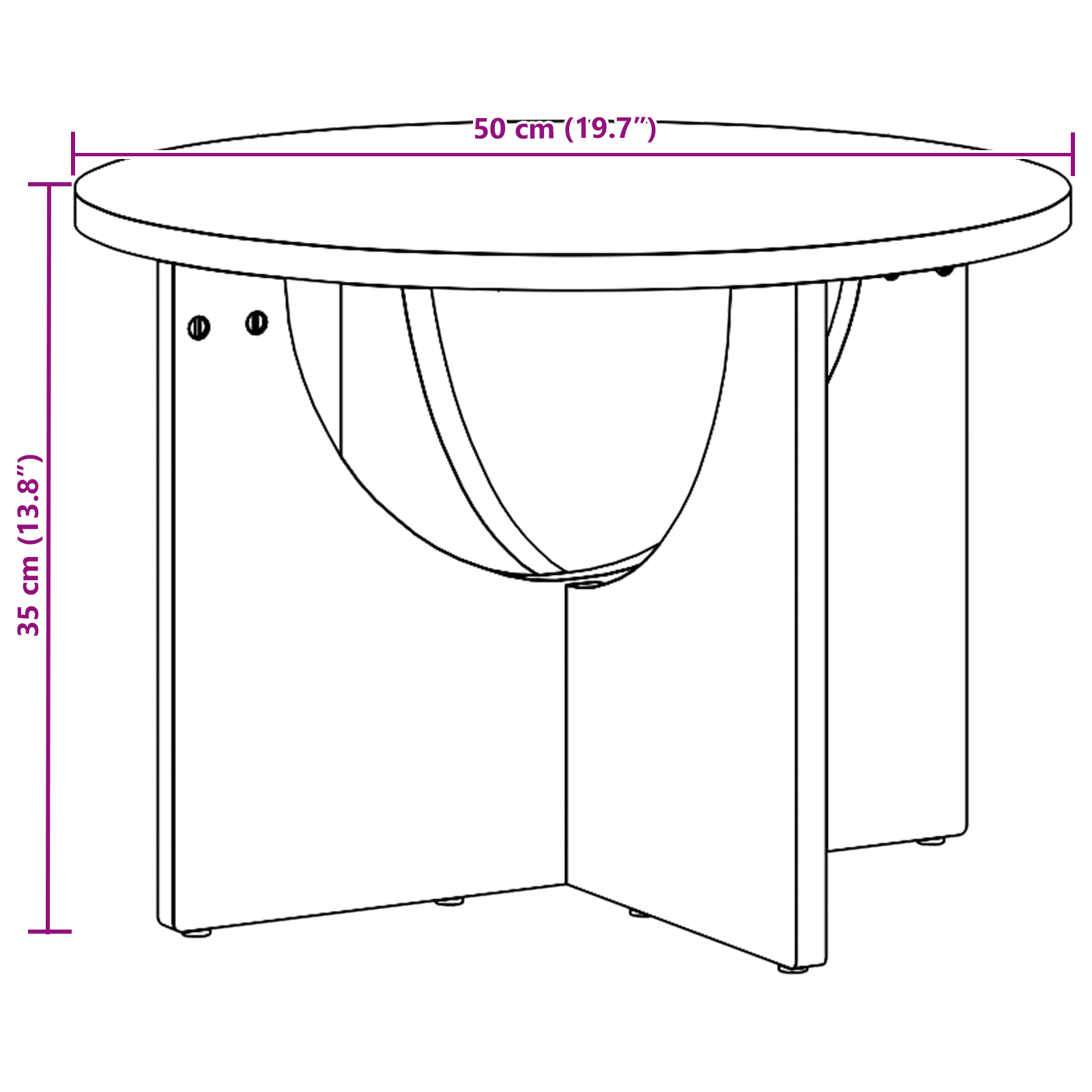 Salontafel Wit 50 x 50 x 35 cm Massief grenenhout image 11