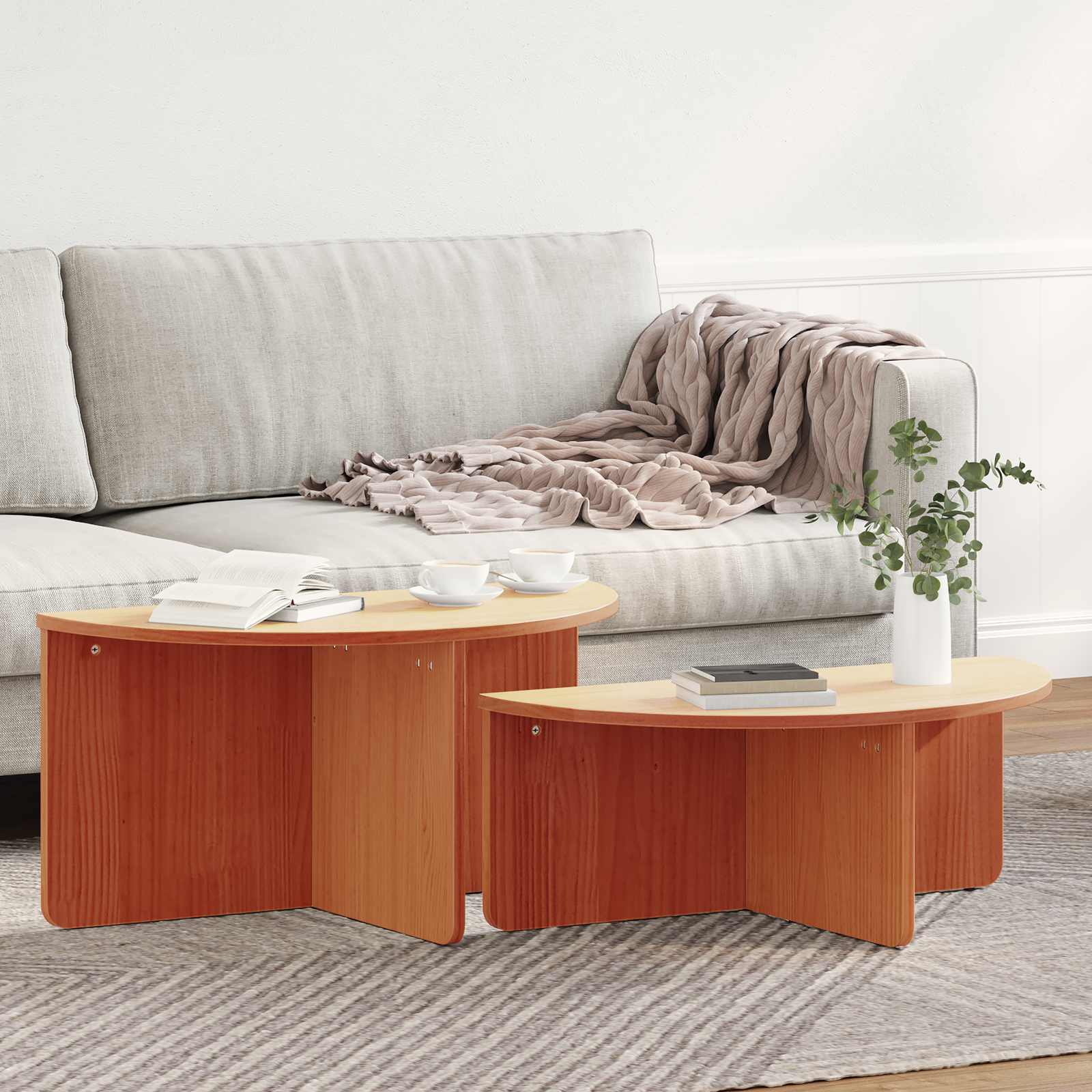 Salontafel 2 pcs Wasbruin Massief grenenhout image 4