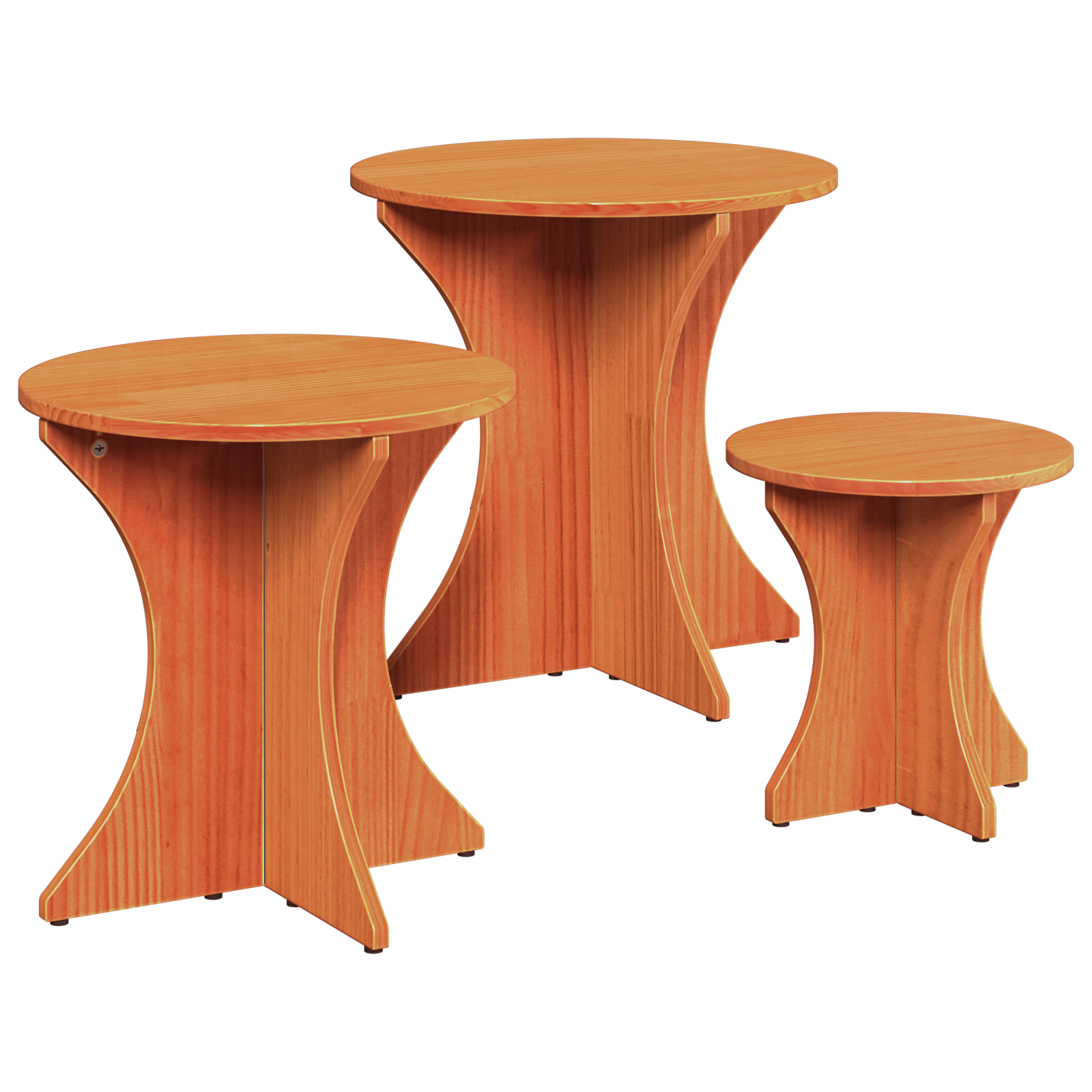 Комплект кафе маса 3 pcs Восъчнокафяв 46 x 46 x 47 см - Image 2