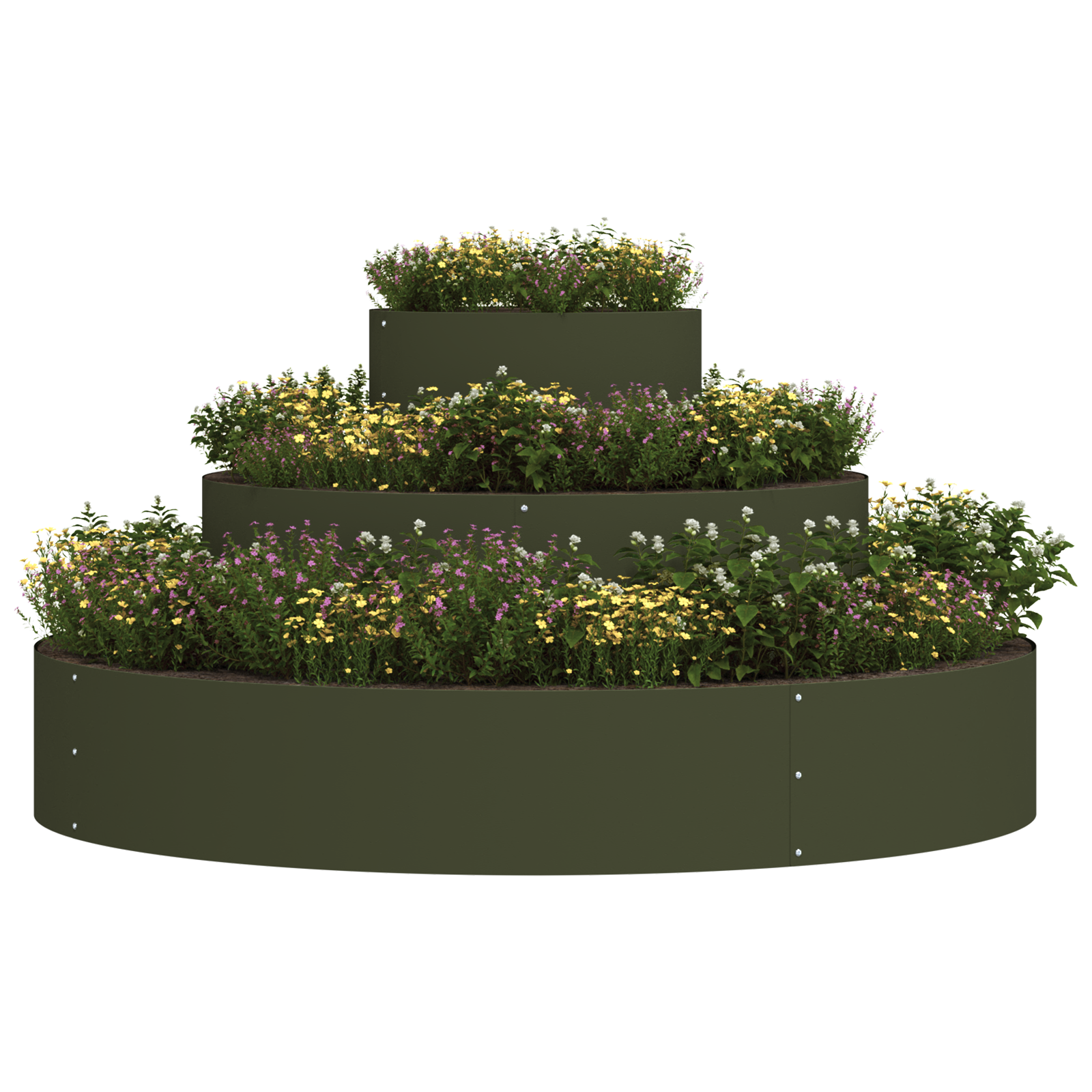 Metal Planter Steel/Olive Green Powder-Coated Steel Ø 120 cm - Image 3