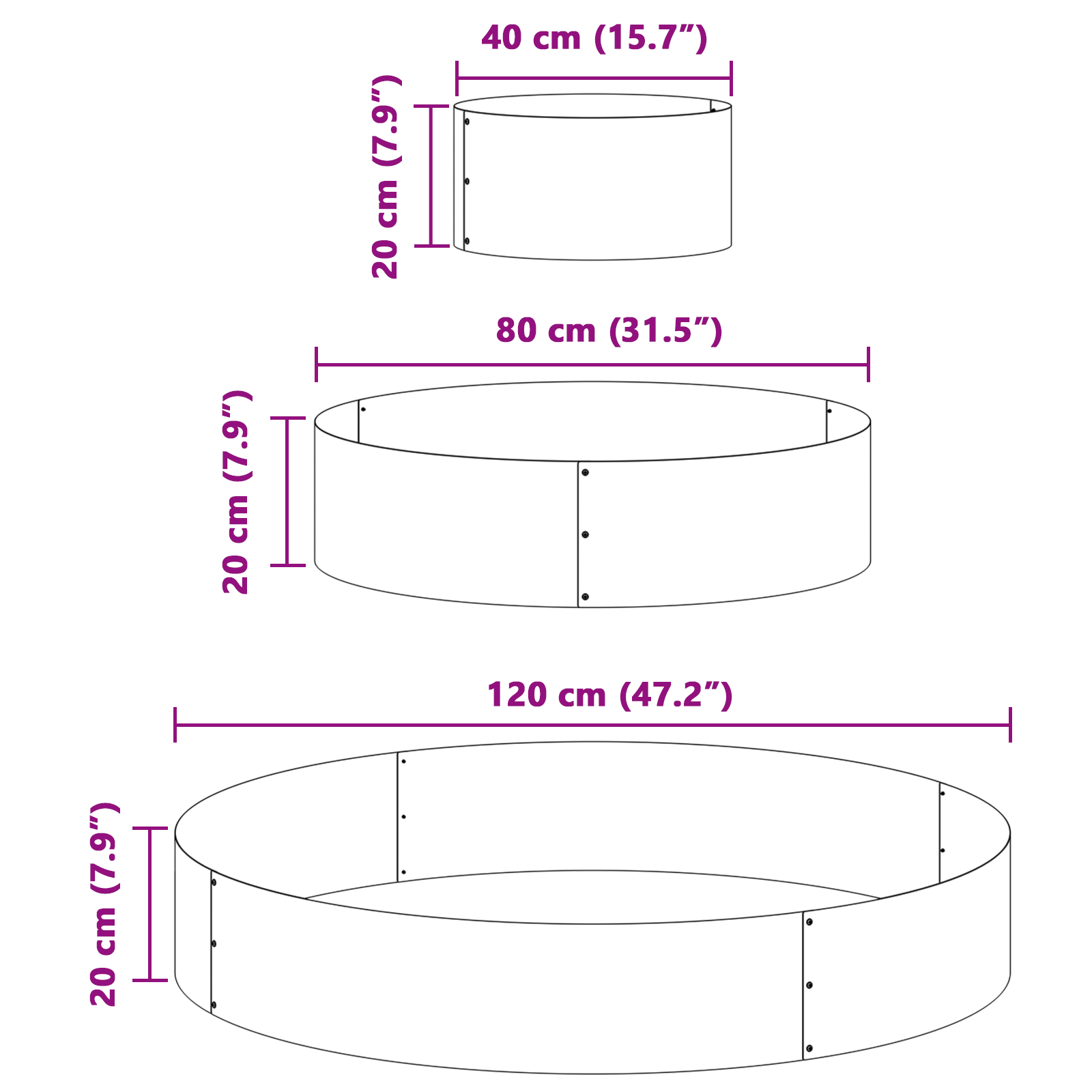 Metal Planter Galvanised steel Ø 120 cm Durable Large Planter - Image 10