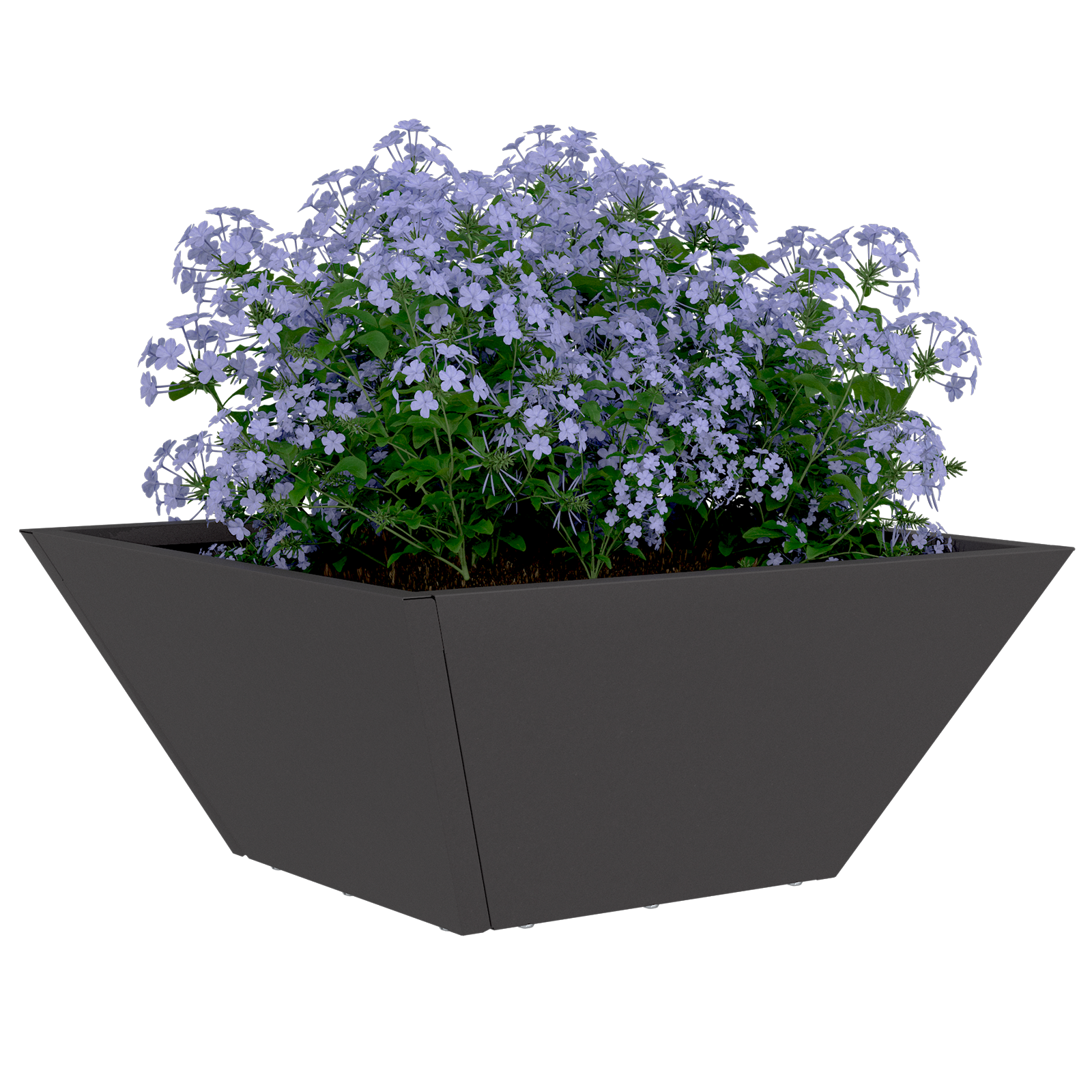 Metal Planter Black Metal 35 x 35 x 15 cm Durable Square - Image 3