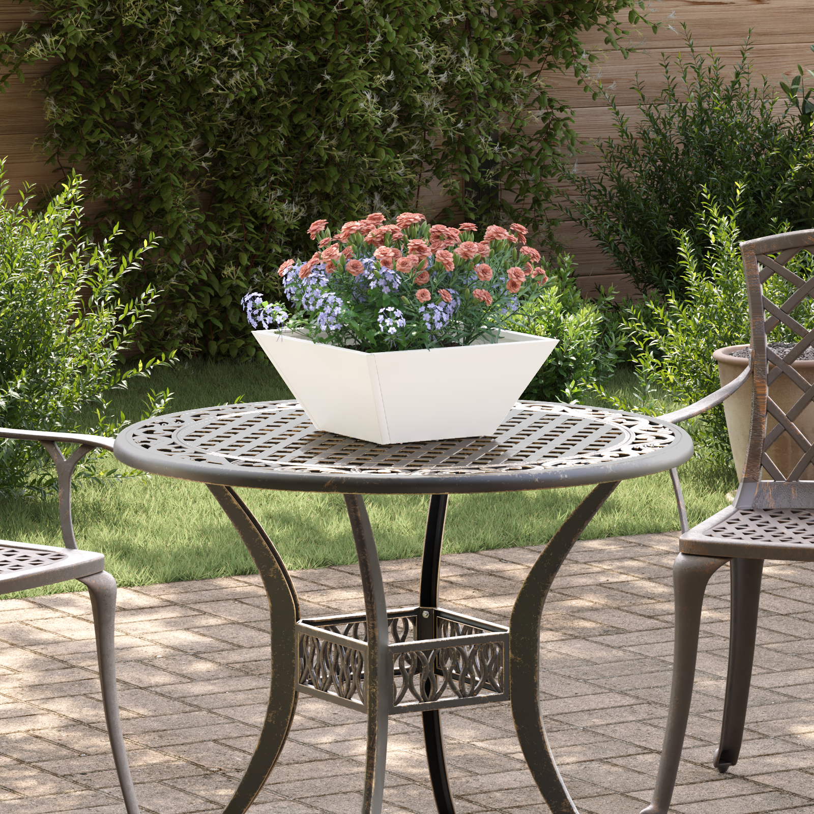 Plastic Planter Set Wit Kunststof 35 x 35 x 15 cm