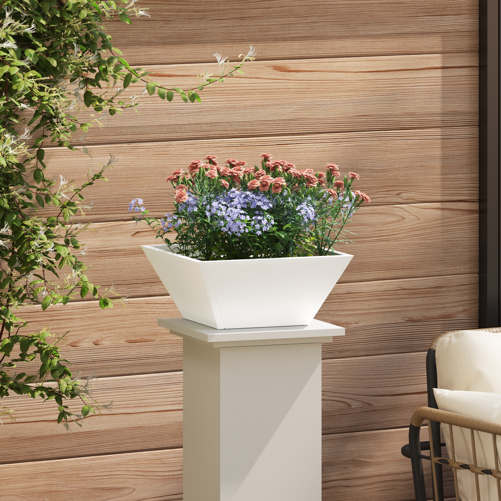 Plastic Planter Set White Plastic 35 x 35 x 15 cm - Image 4