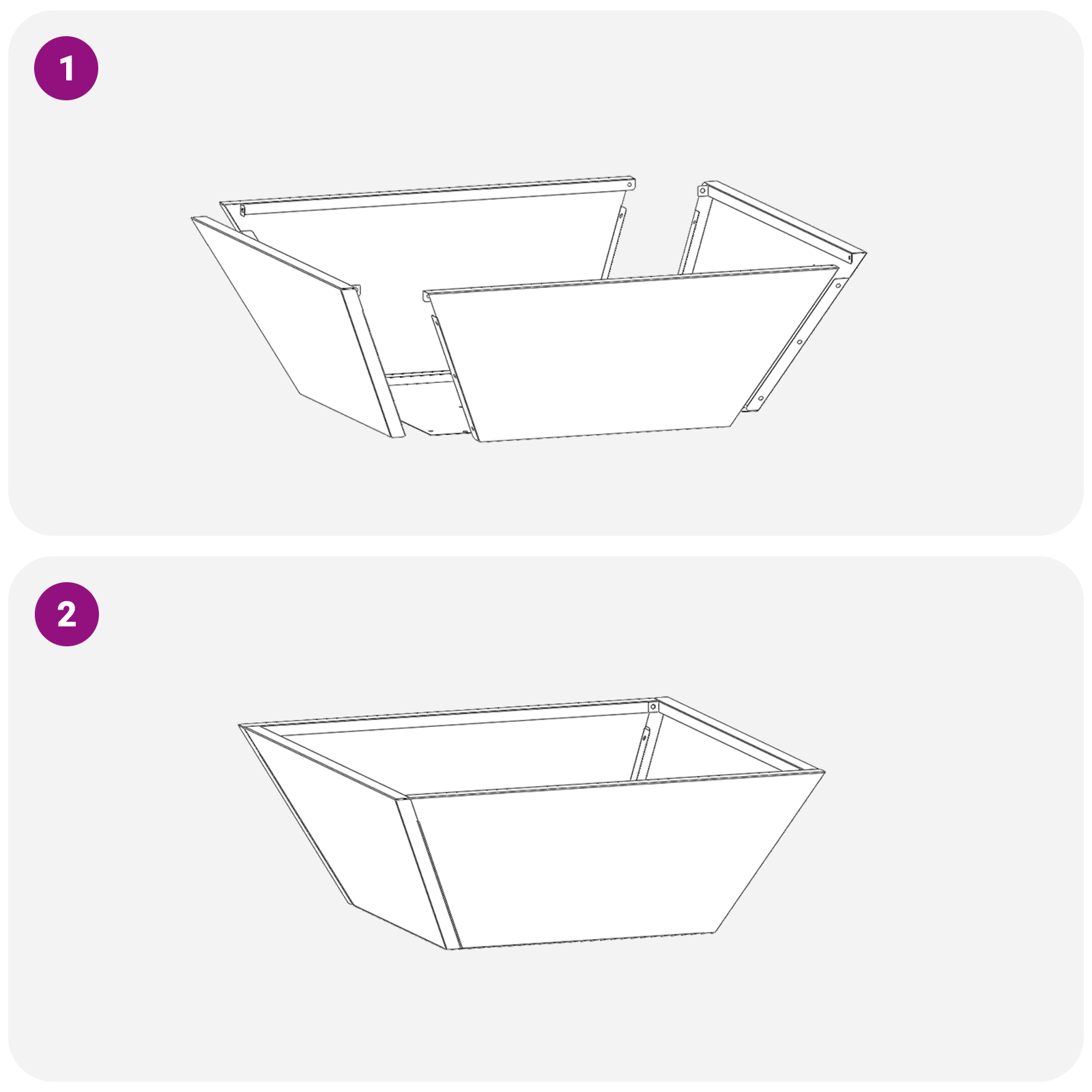 Metal Planter Cool White Metal 40 x 40 x 15 cm Metal Planter - Image 10