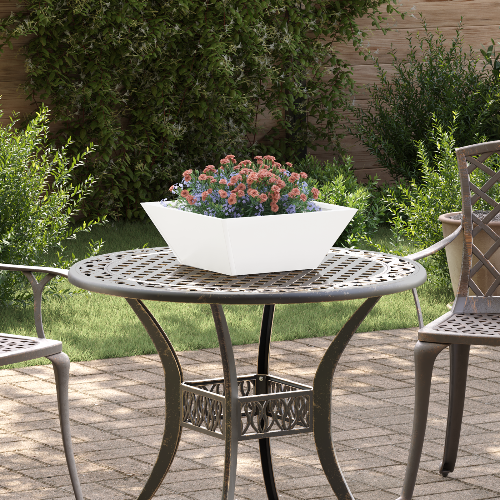 Metalen Planter Coole Wit Metaal 40 x 40 x 15 cm Metalen Planter