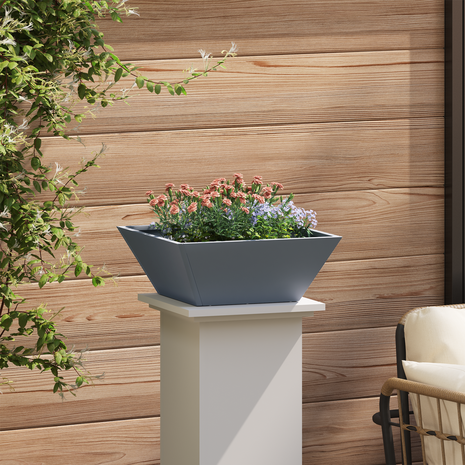 Plastic Planter Anthracite Plastic 40 x 40 x 15 cm - Image 4