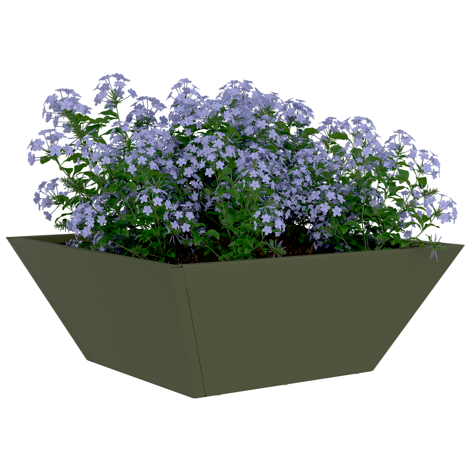 Metal Planter Olive green Metal 40 x 40 x 15 cm Rectangular - Image 3