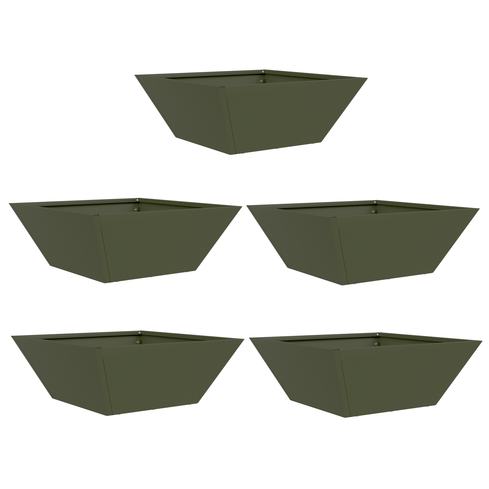 Metal Planter Olive green Metal 40 x 40 x 15 cm Decorative Insets - Image 2