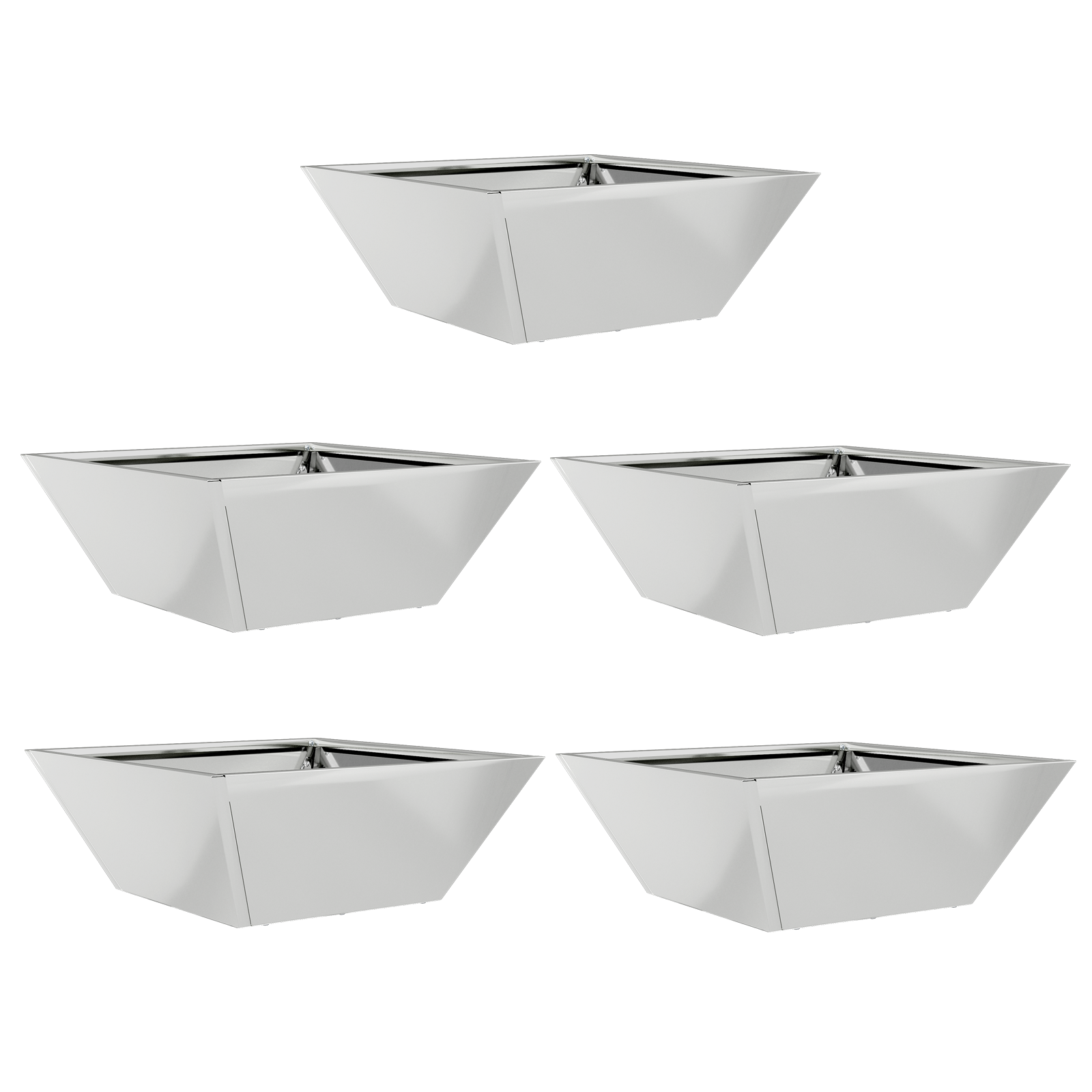  vidaXL Kerti Tál Virágtartók 5 db 40x40x15 cm, Horganyzott Acél akciós termékkép 1