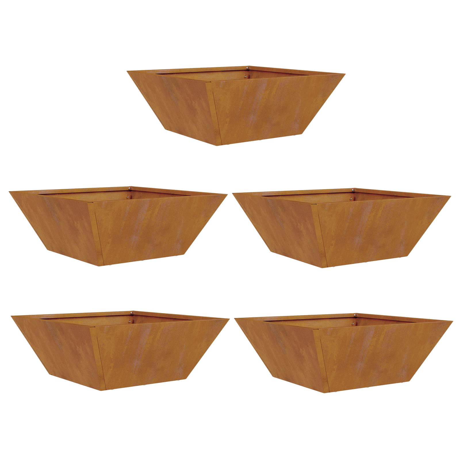 Metal Planters Weathering steel 40 x 40 x 15 cm Decorative Inlays - Image 2