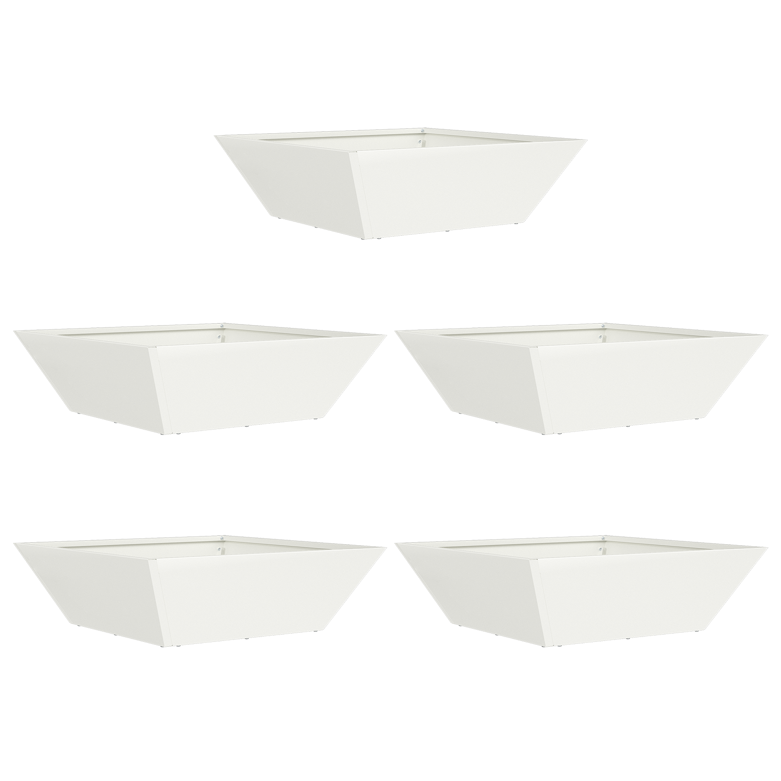 Tuin Bloempot 5 pcs Wit 50 x 50 x 15 cm Koudgewalst staal image 2