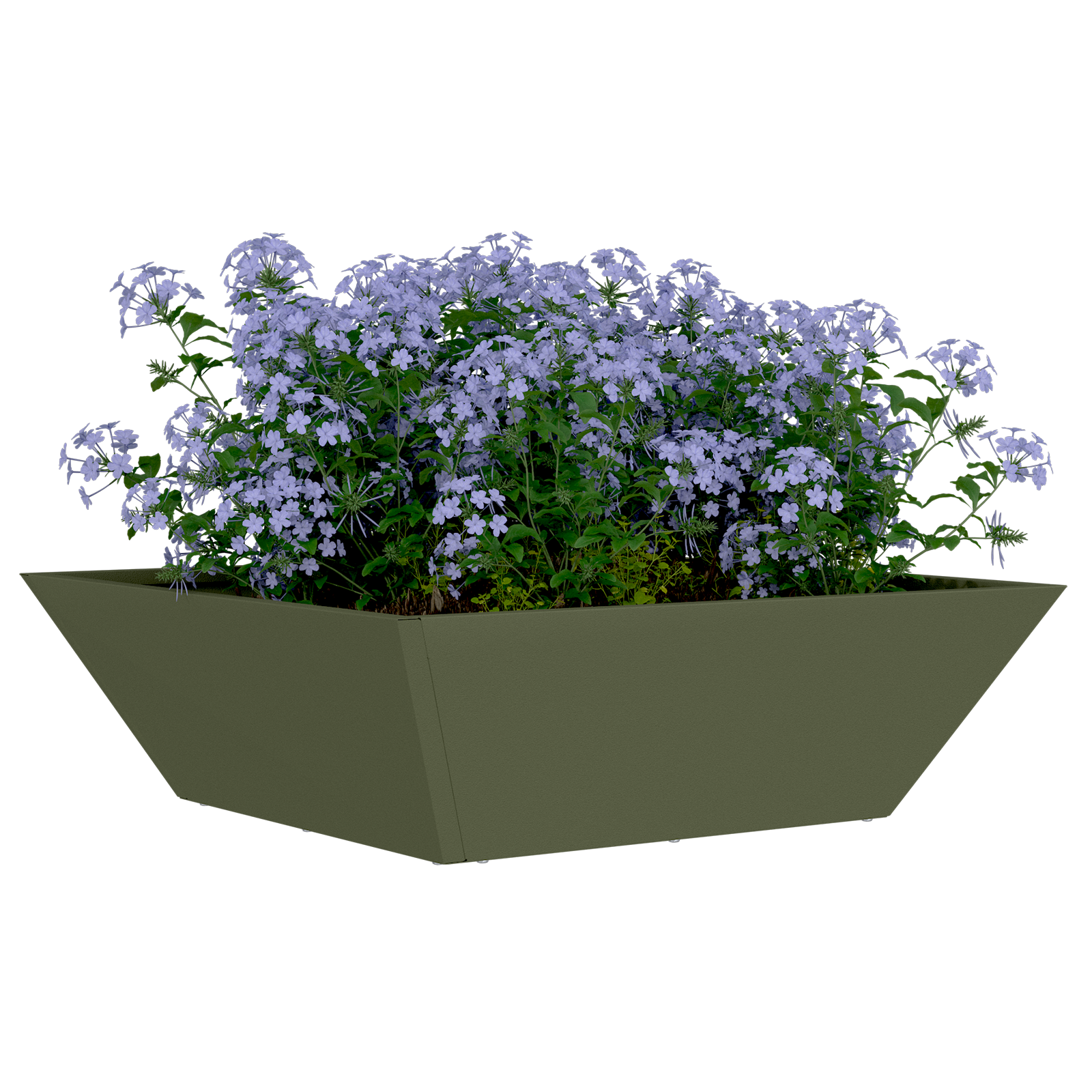 Metal Planter Olive Green Metal 50 x 50 x 15 cm Square Modern - Image 3