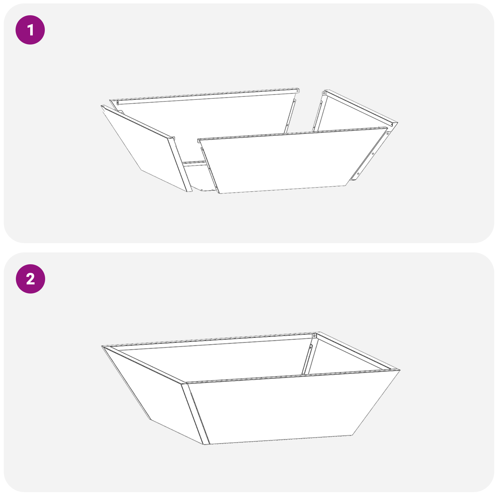Steel Planter Galvanised steel 50 x 50 x 15 cm Durable - Image 11
