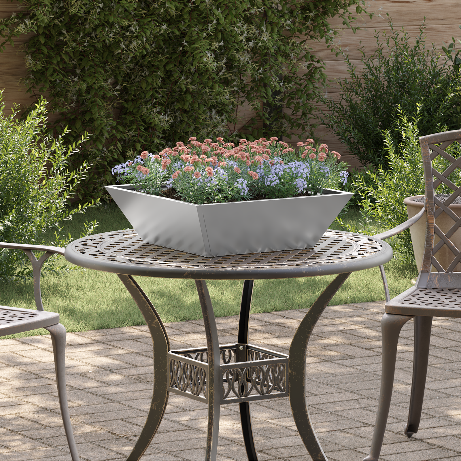 Stalen planter Gegalvaniseerd staal 50 x 50 x 15 cm Duurzaam