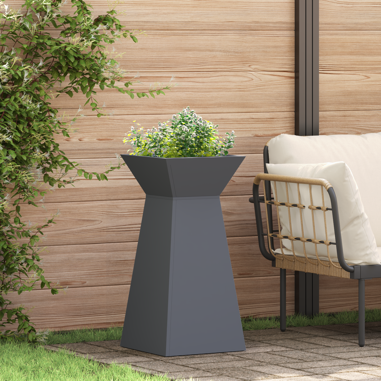 Plant Stand Anthracite Plastic 35 x 35 x 73 cm Planters
