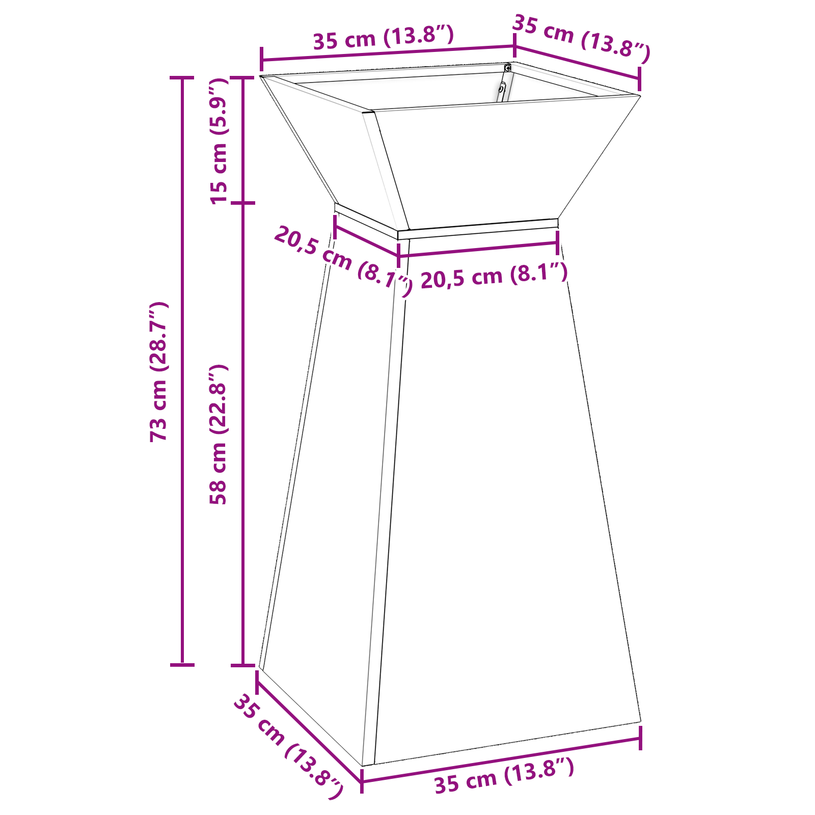 Plant Stand Anthracite Plastic 35 x 35 x 73 cm Planters - Image 11
