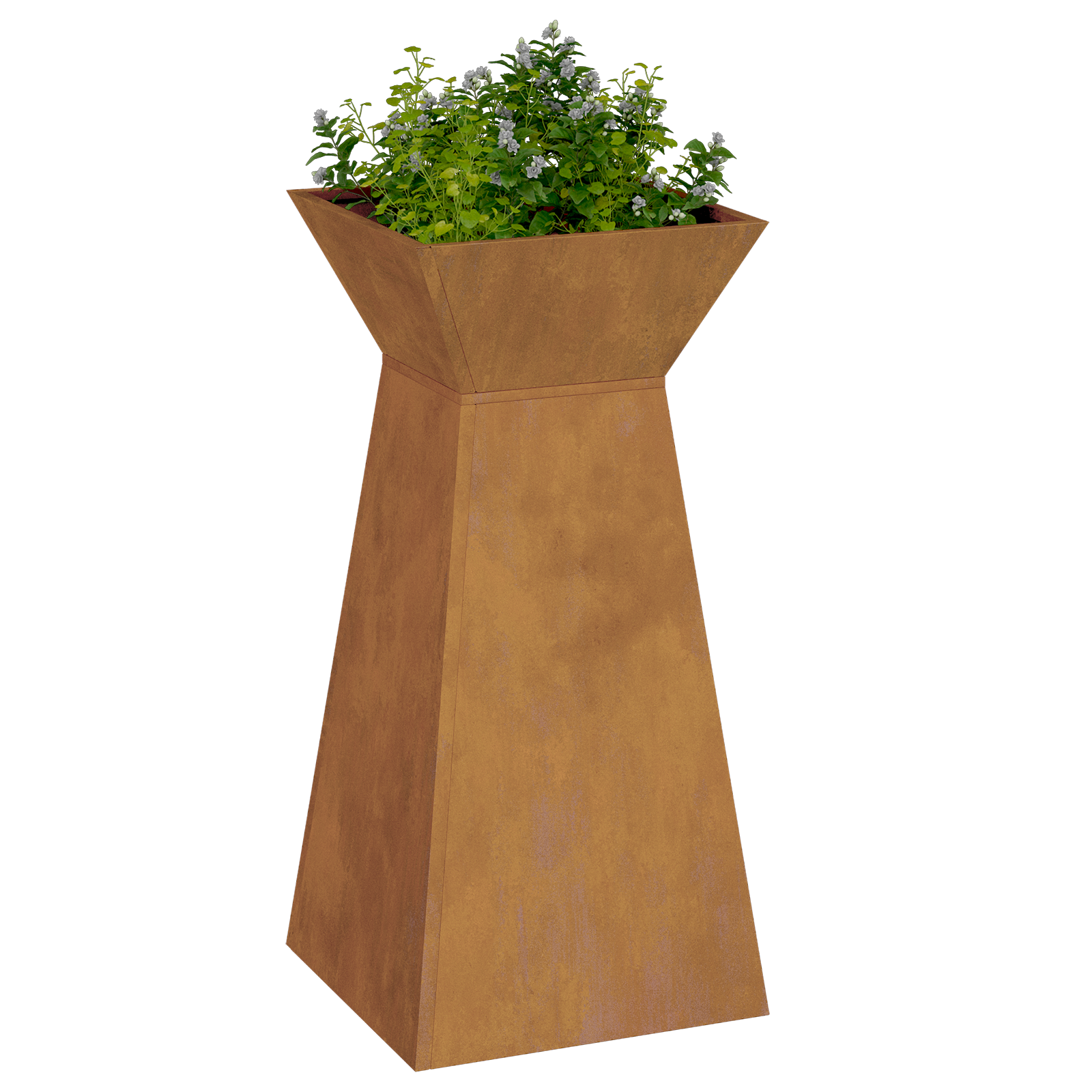 Plant Stand Weathering Steel 35 x 35 x 73 cm Metal Planter Cubic - Image 3
