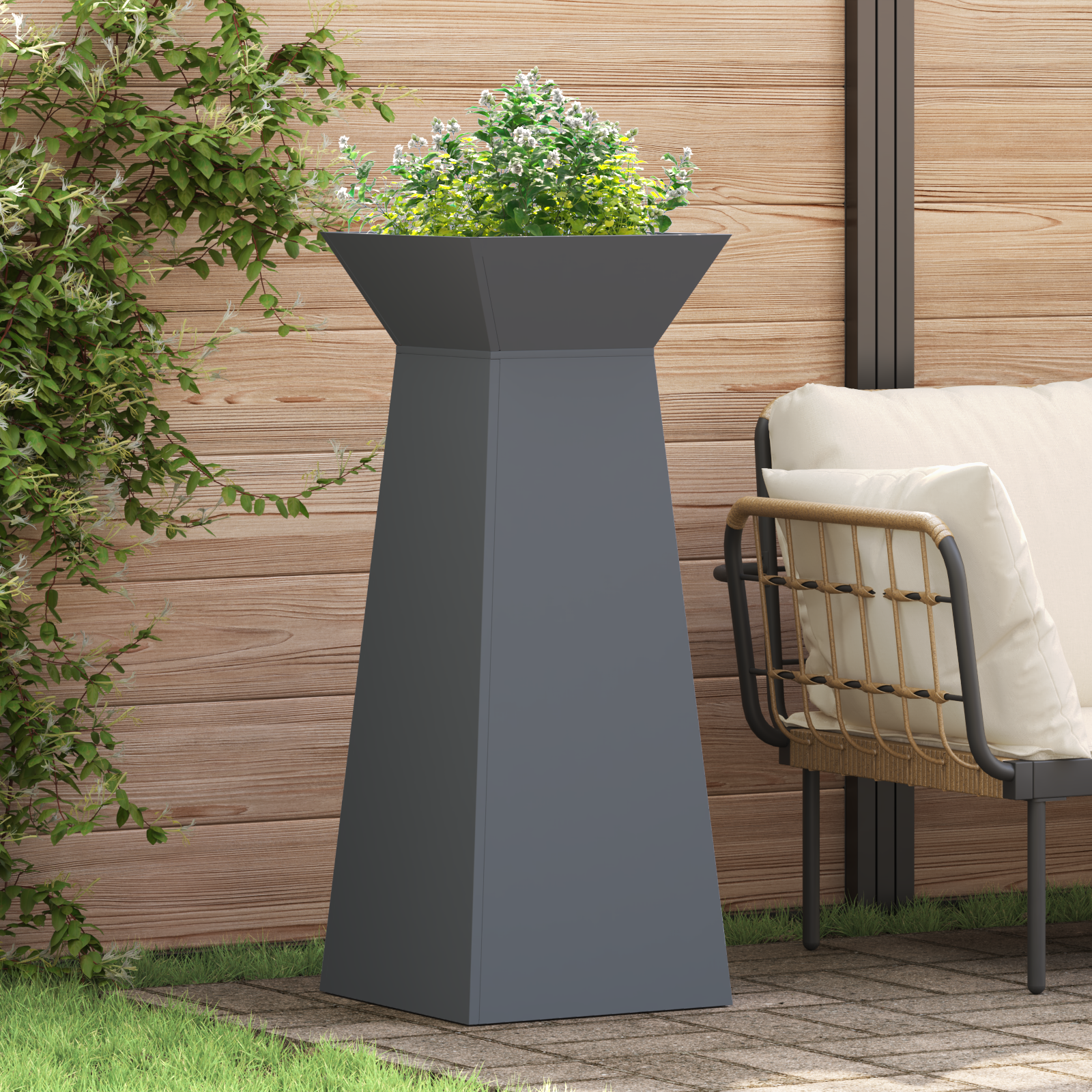 Plant Stand Anthracite Plastic 40 x 40 x 101 cm Plant Stand