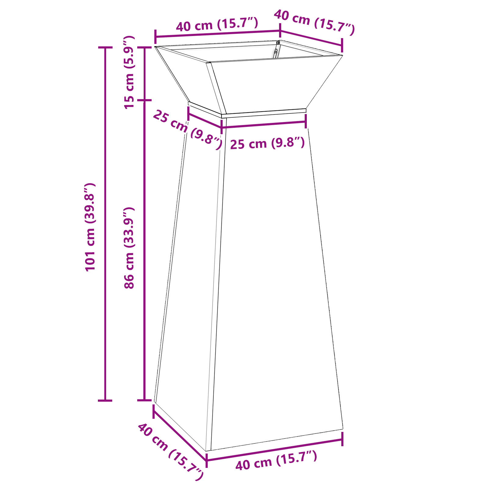 Planter Stand Olive green Metal 40 x 40 x 101 cm Planters - Image 11