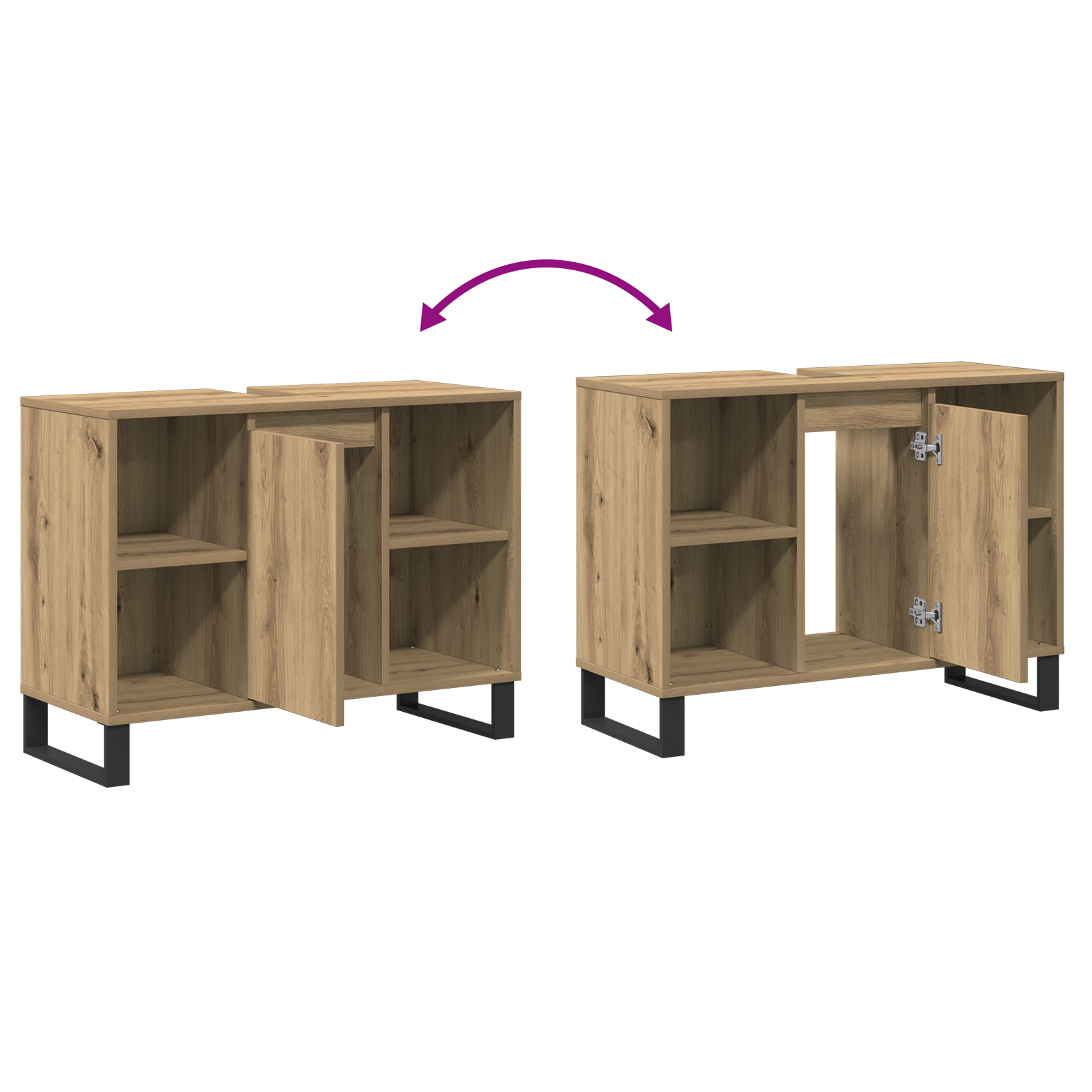 Artisan Oak Vanity Artisan Oak Engineered Wood Medium - Image 10