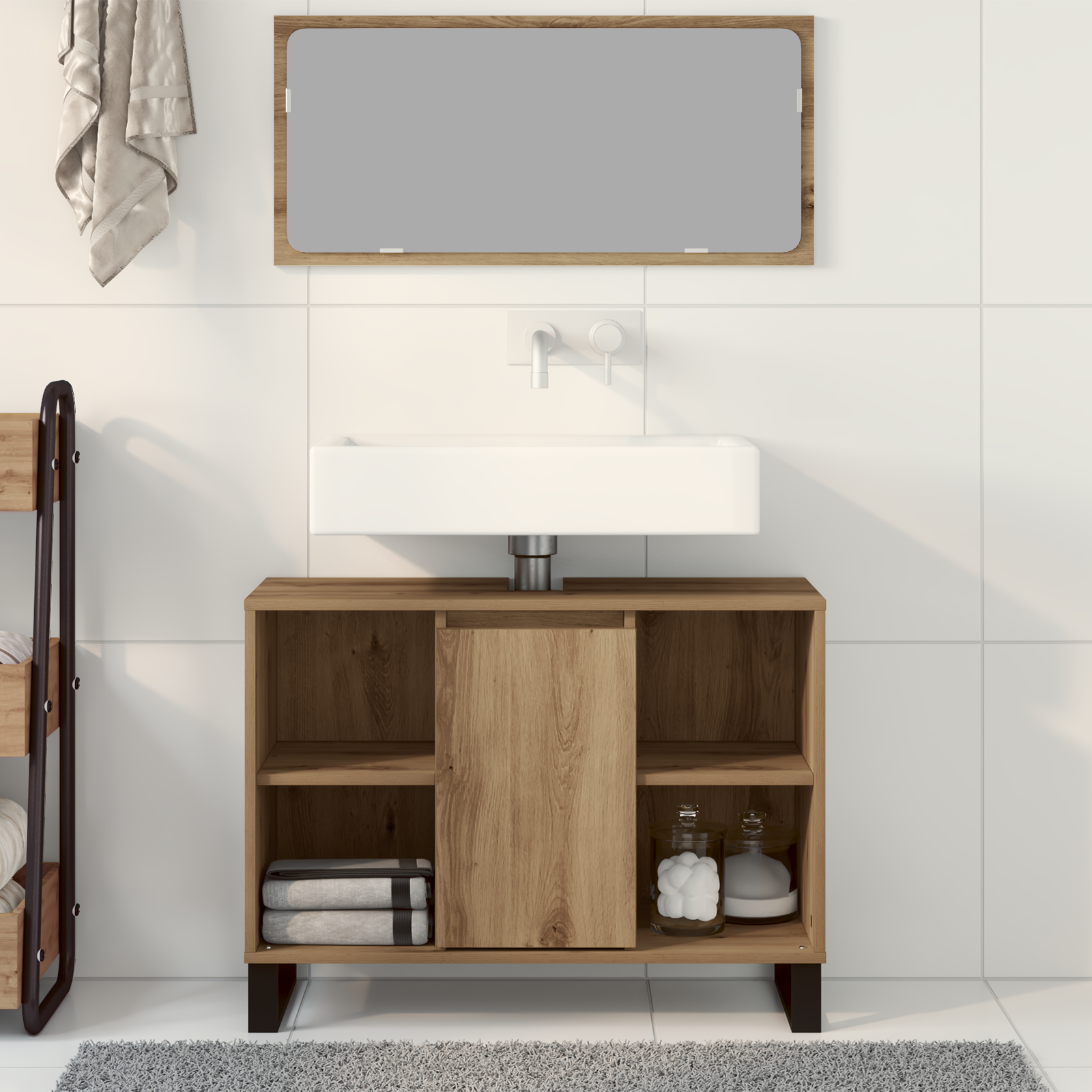 Artisan Oak Vanity Artisan Oak Engineered Wood Medium - Image 4