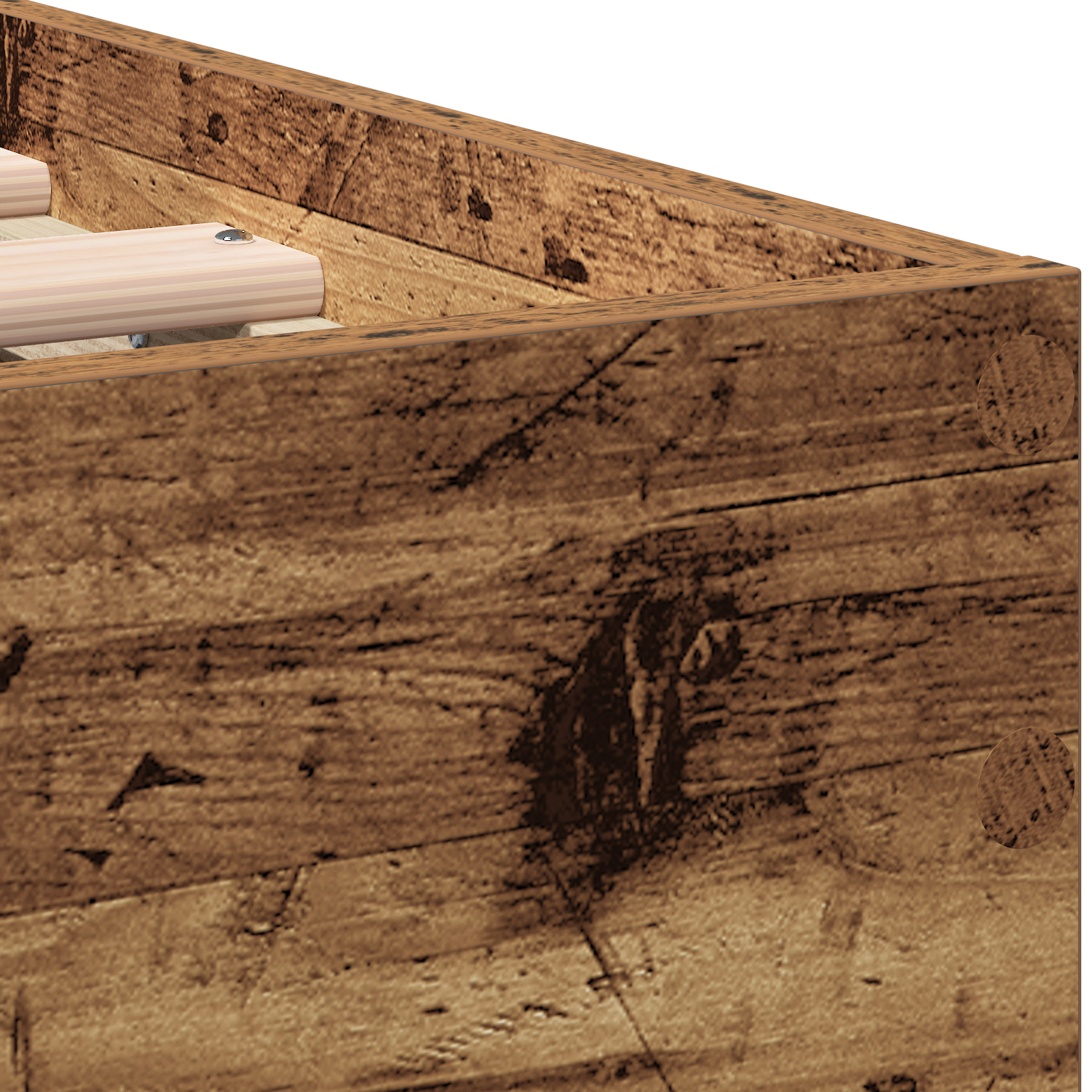 Old Wood Single Bed Solid Wood Single Durable Rustic Minimalist - Image 10