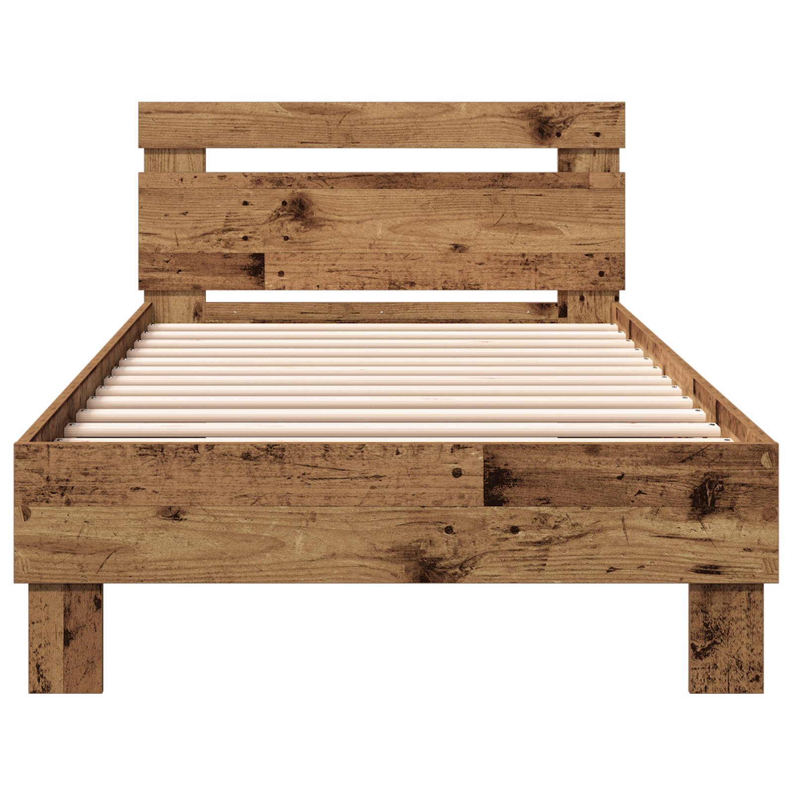 Old Wood Single Bed Solid Wood Single Durable Rustic Minimalist - Image 6