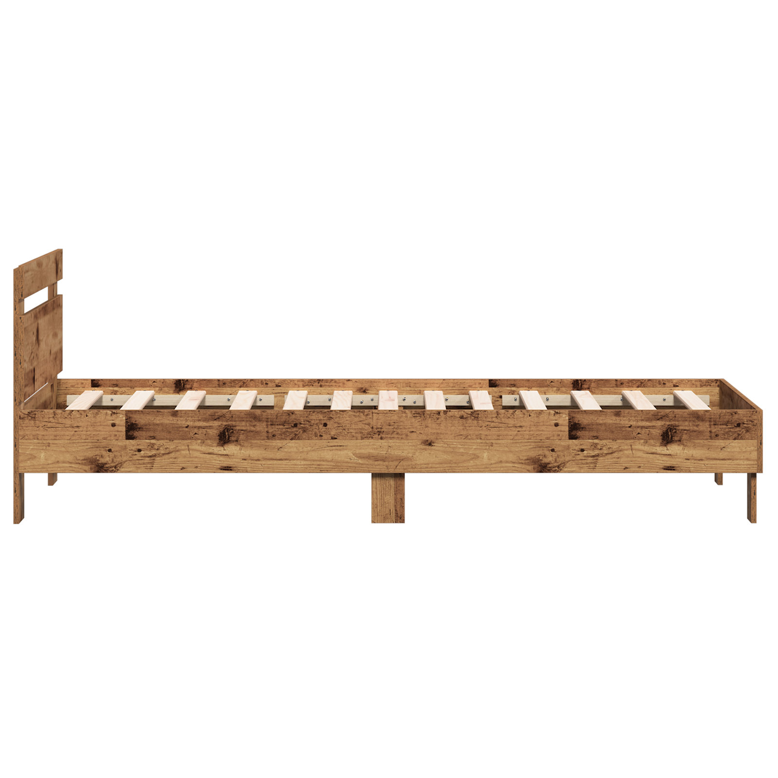 Old Wood Single Bed Solid Wood Single Durable Rustic Minimalist - Image 7
