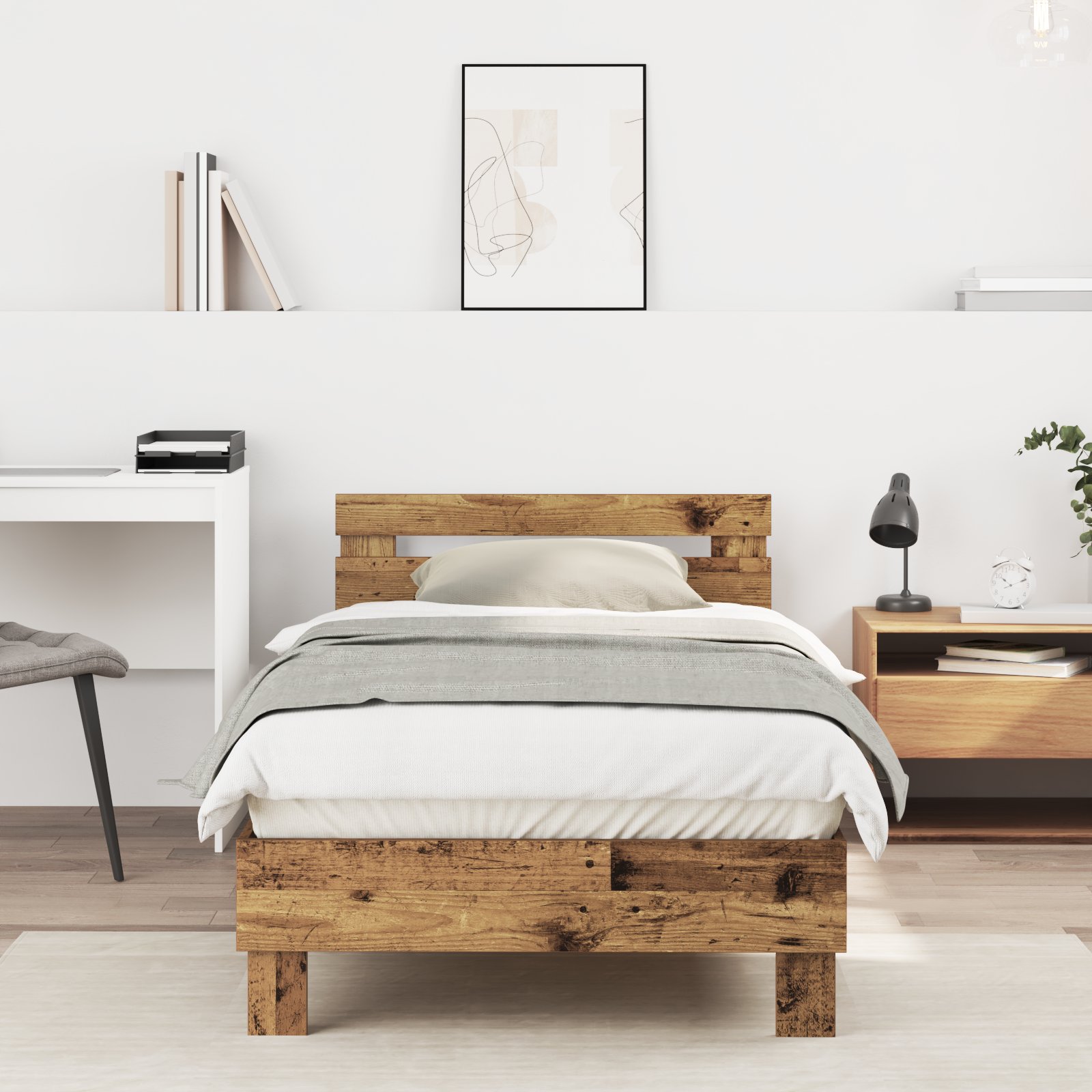 Oud Houten Eenpersoons Bed Massief Hout Eenpersoons Duurzaam