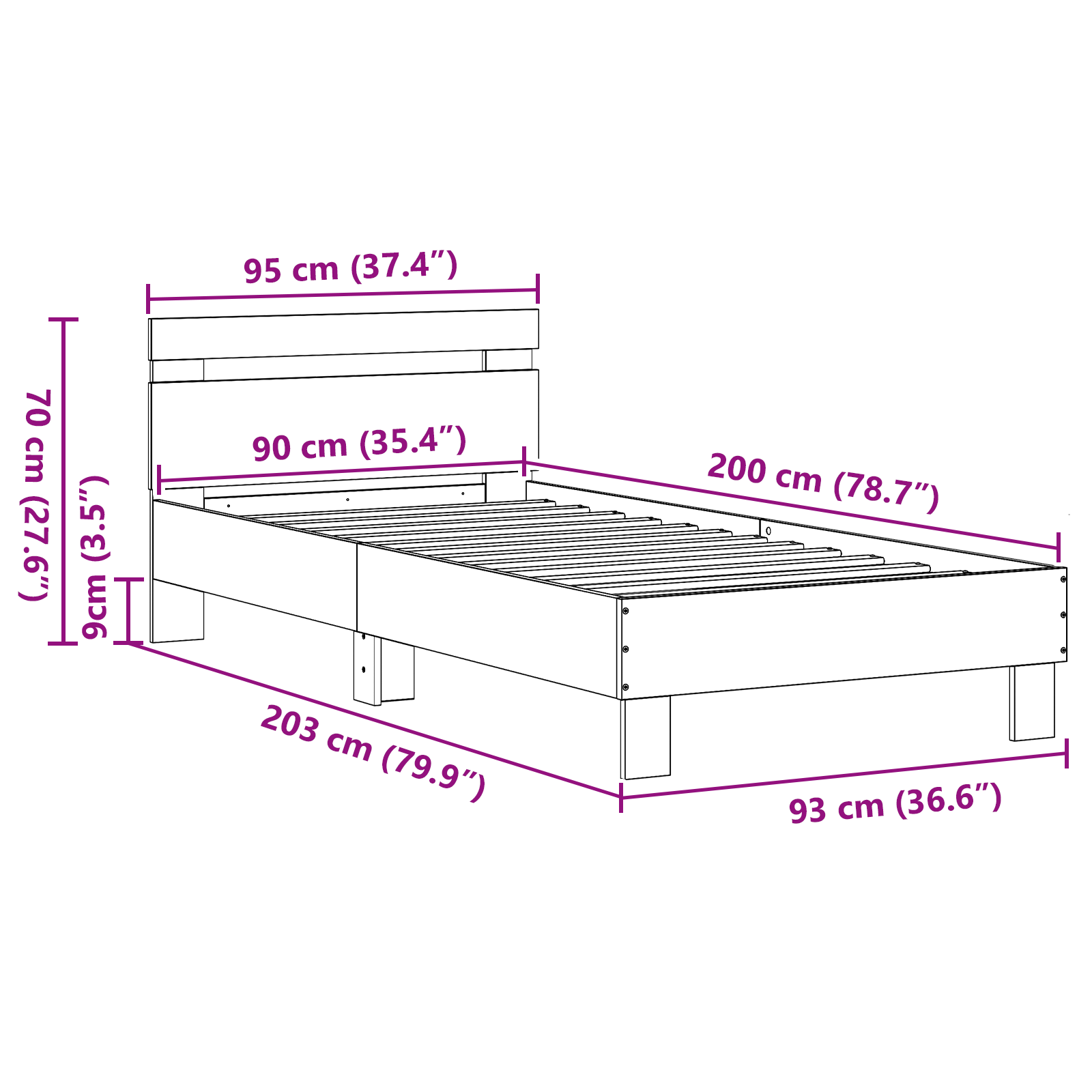 Old Wood Single Bed Solid Wood Single Durable Rustic Minimalist - Image 11