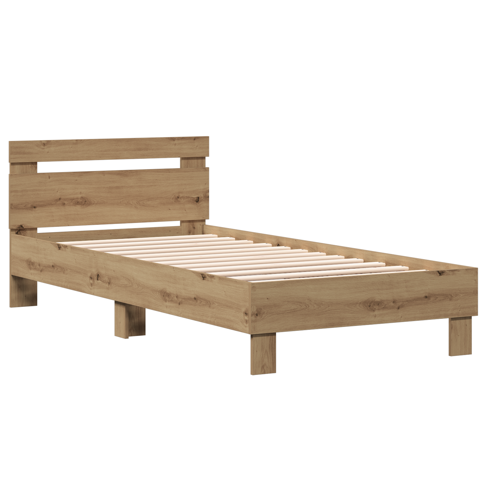  vidaXL Kézműves Tölgy Ágykeret 90x200 cm akciós termékkép 1