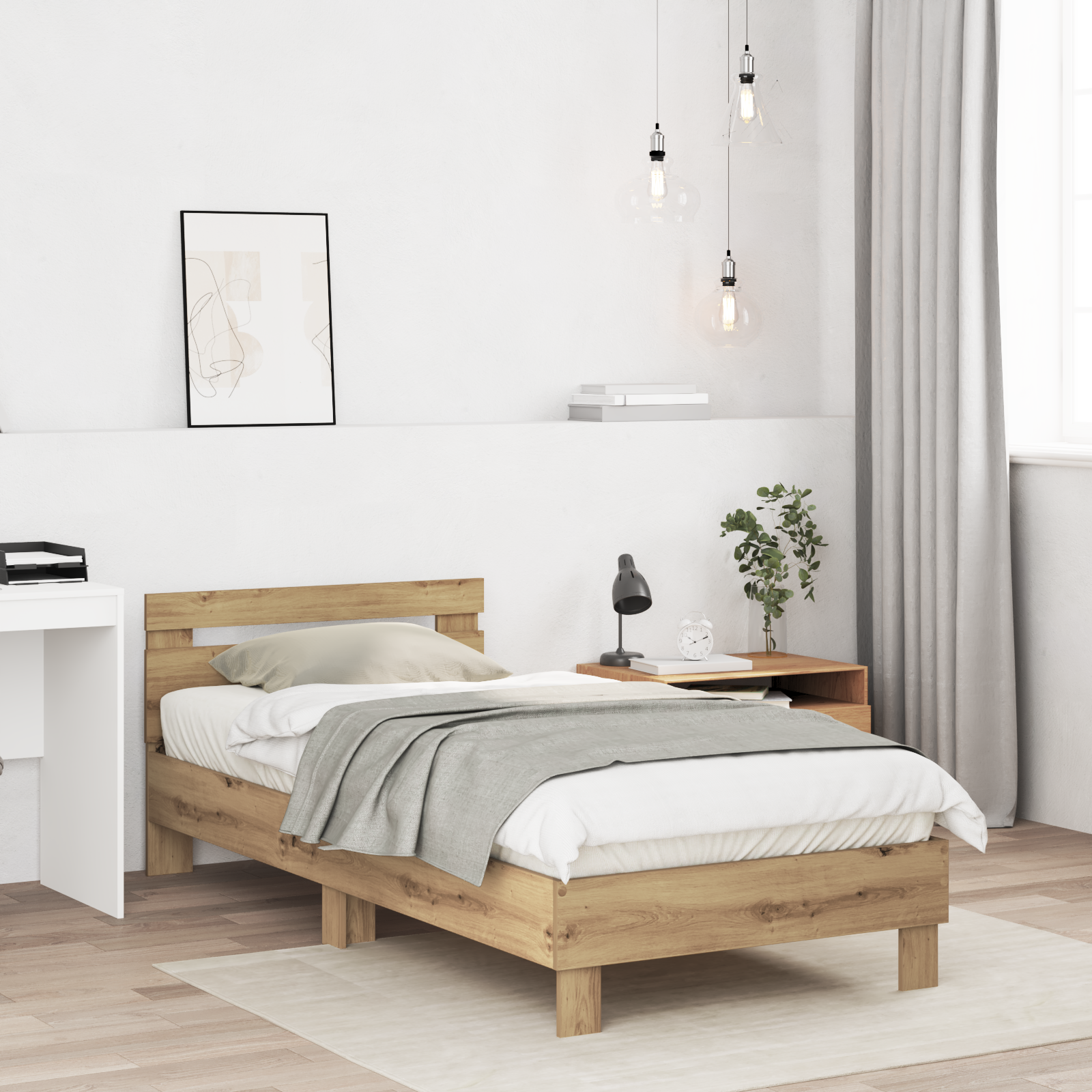 Bed Frame Artisan Oak Solid Oak wood 90 x 200 cm Artisan Oak Bed - Image 5