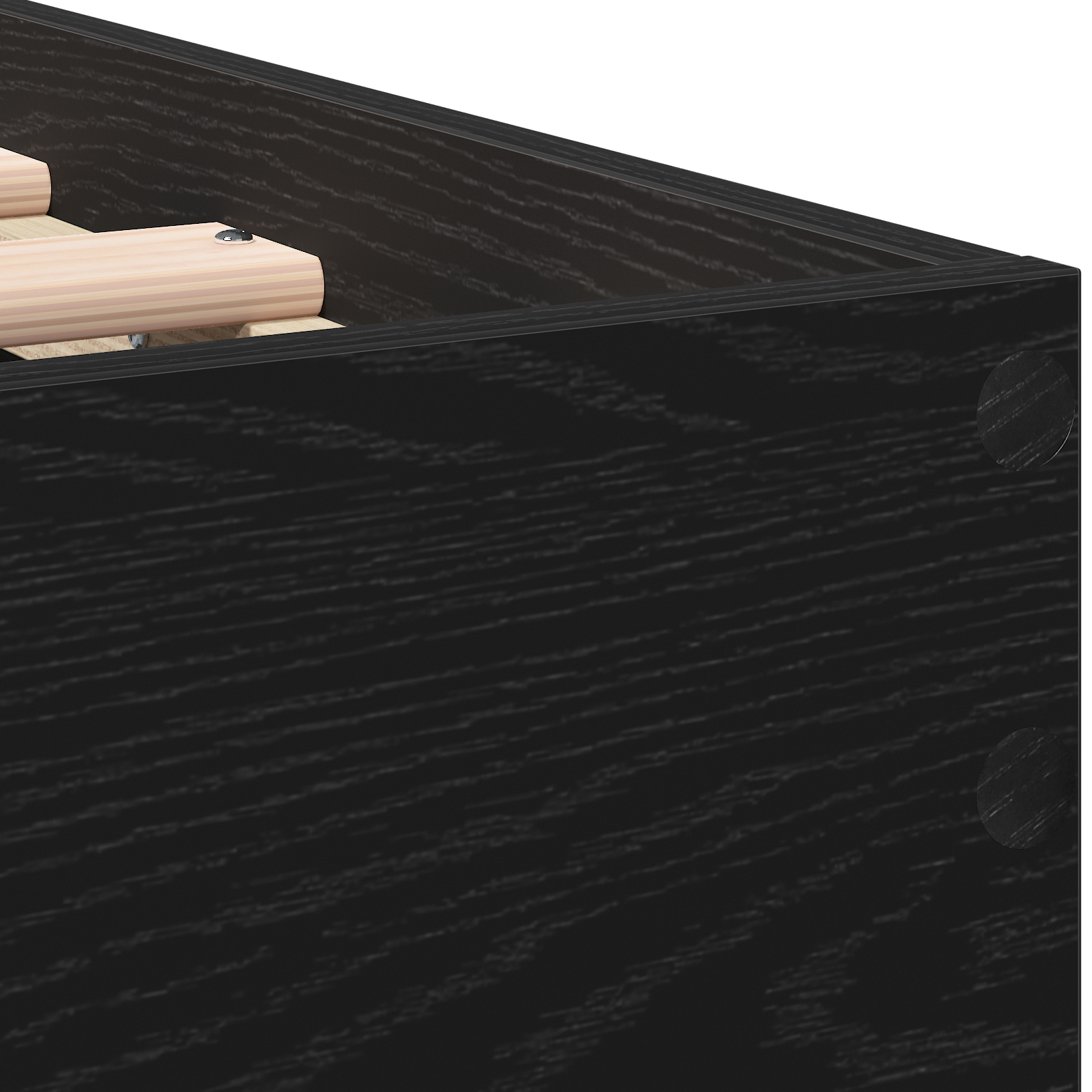 Black Oak Bed Frame Black Oak Engineered wood 90 x 200 cm - Image 10